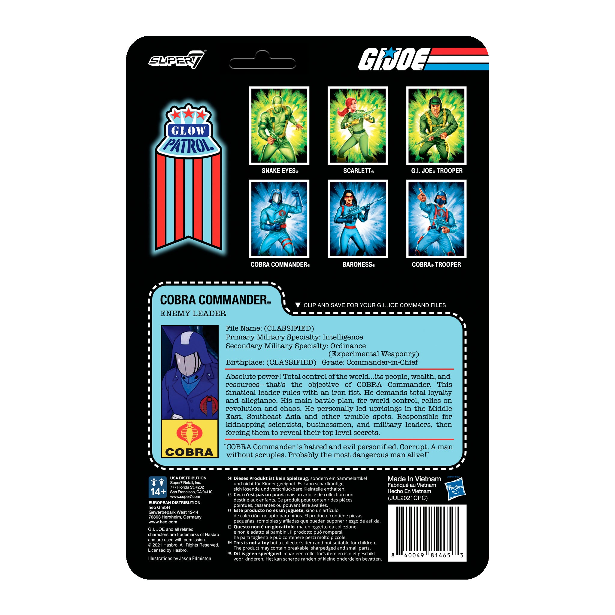 G.I. Joe ReAction Figures Wave 1b - Cobra Commander (Glow Patrol)