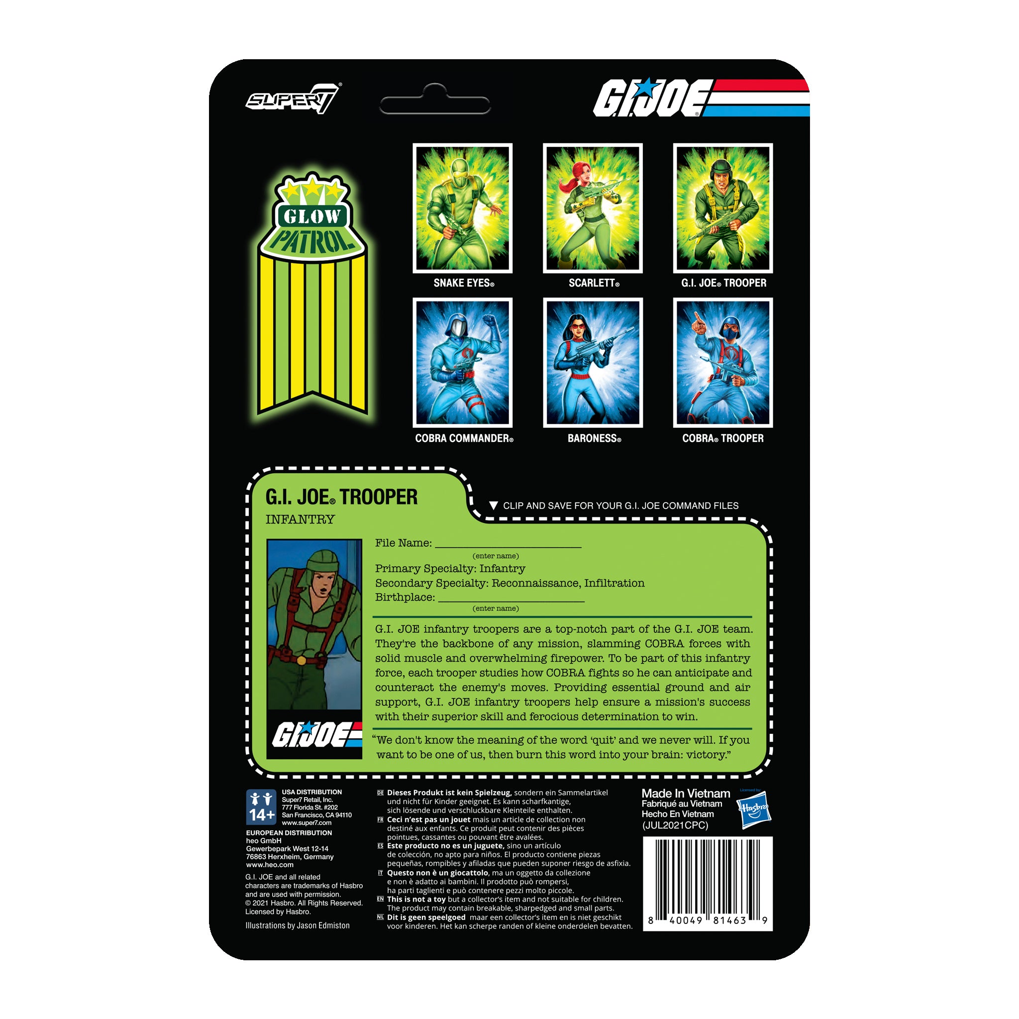 G.I. Joe ReAction Figures Wave 1b - Greenshirt (Glow Patrol)