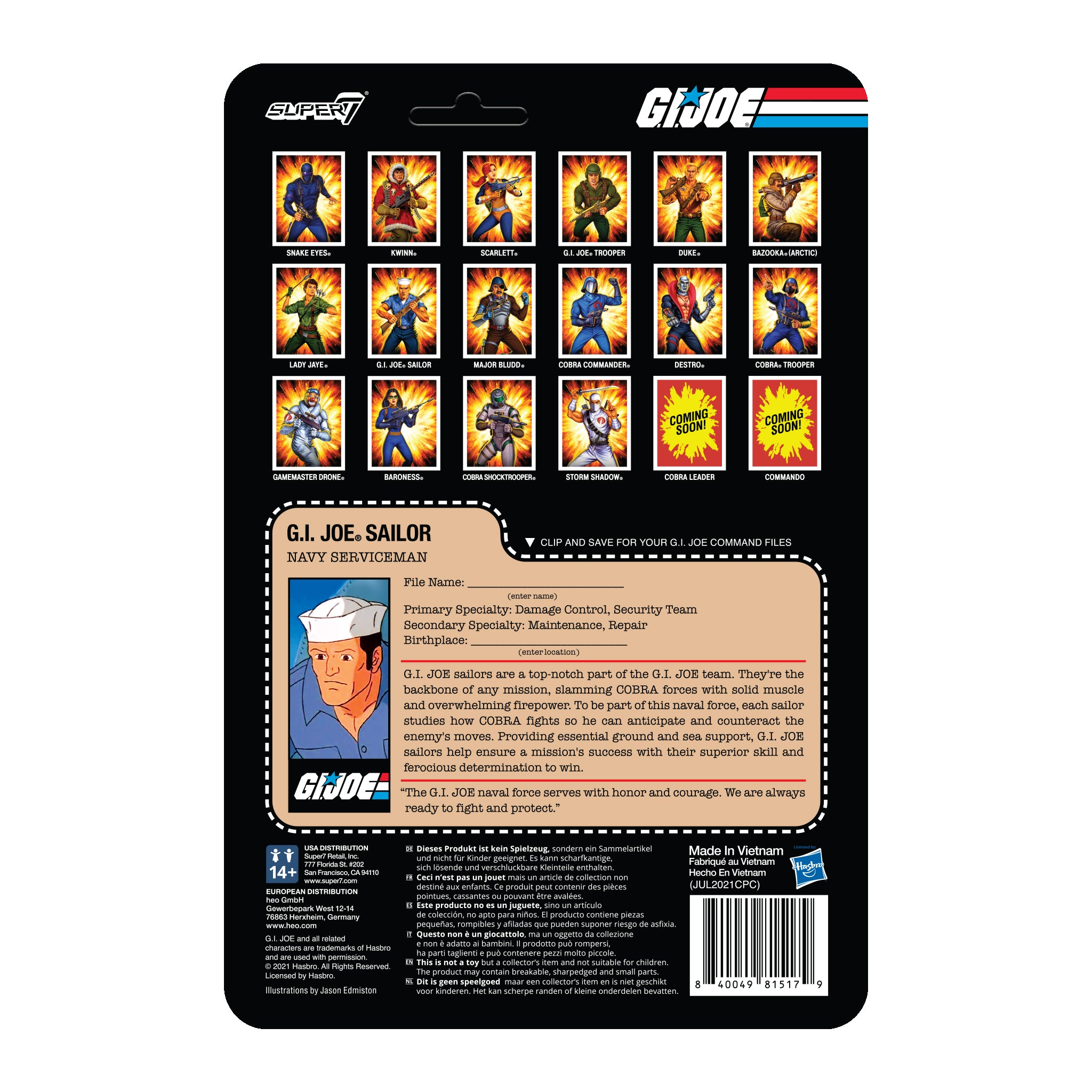 G.I. Joe ReAction Figures Wave 2 - Blueshirt Beard (Tan)