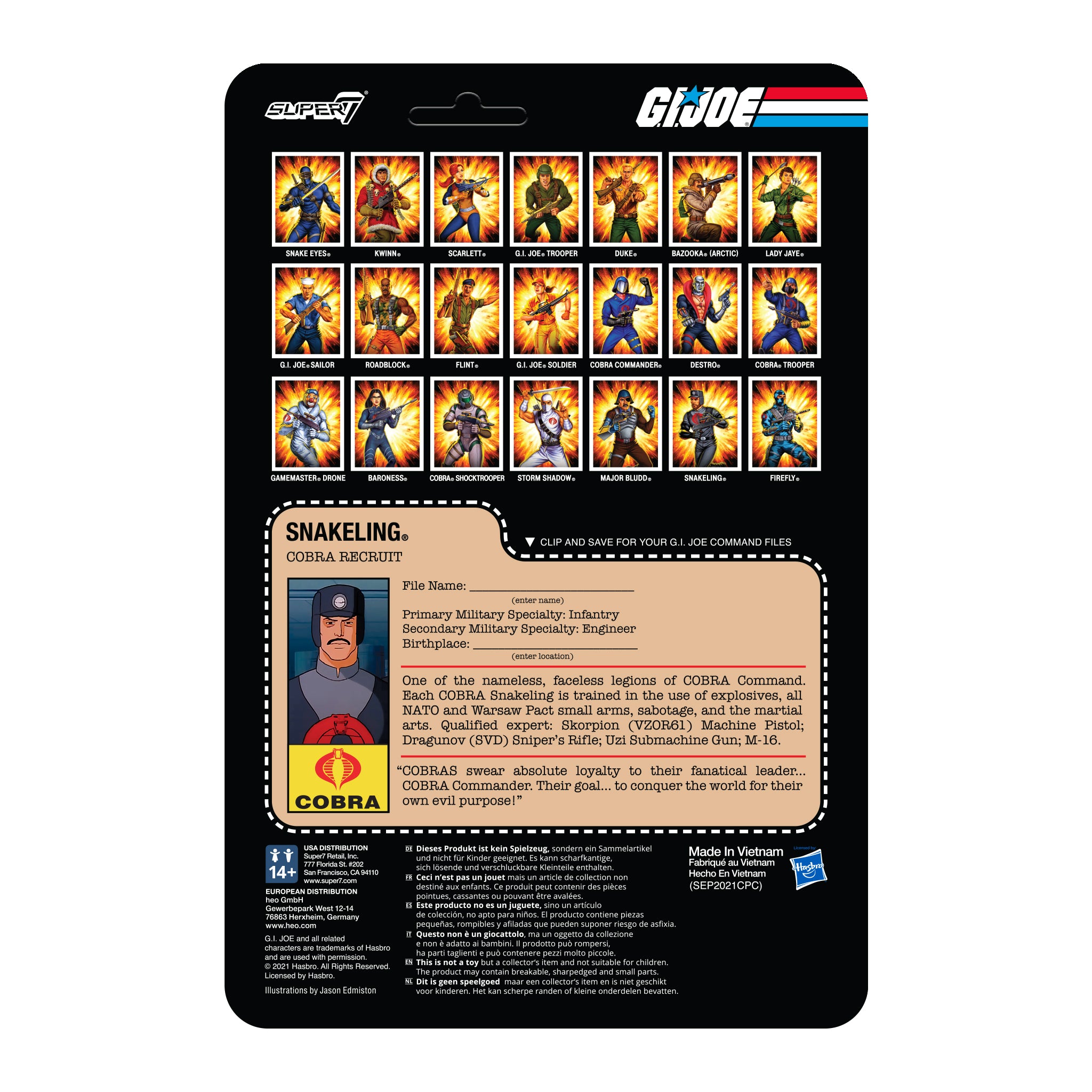 G.I. Joe ReAction Figures Wave 3 - Cobra Snakeling Factory Worker Clean-Shaven (Brown)