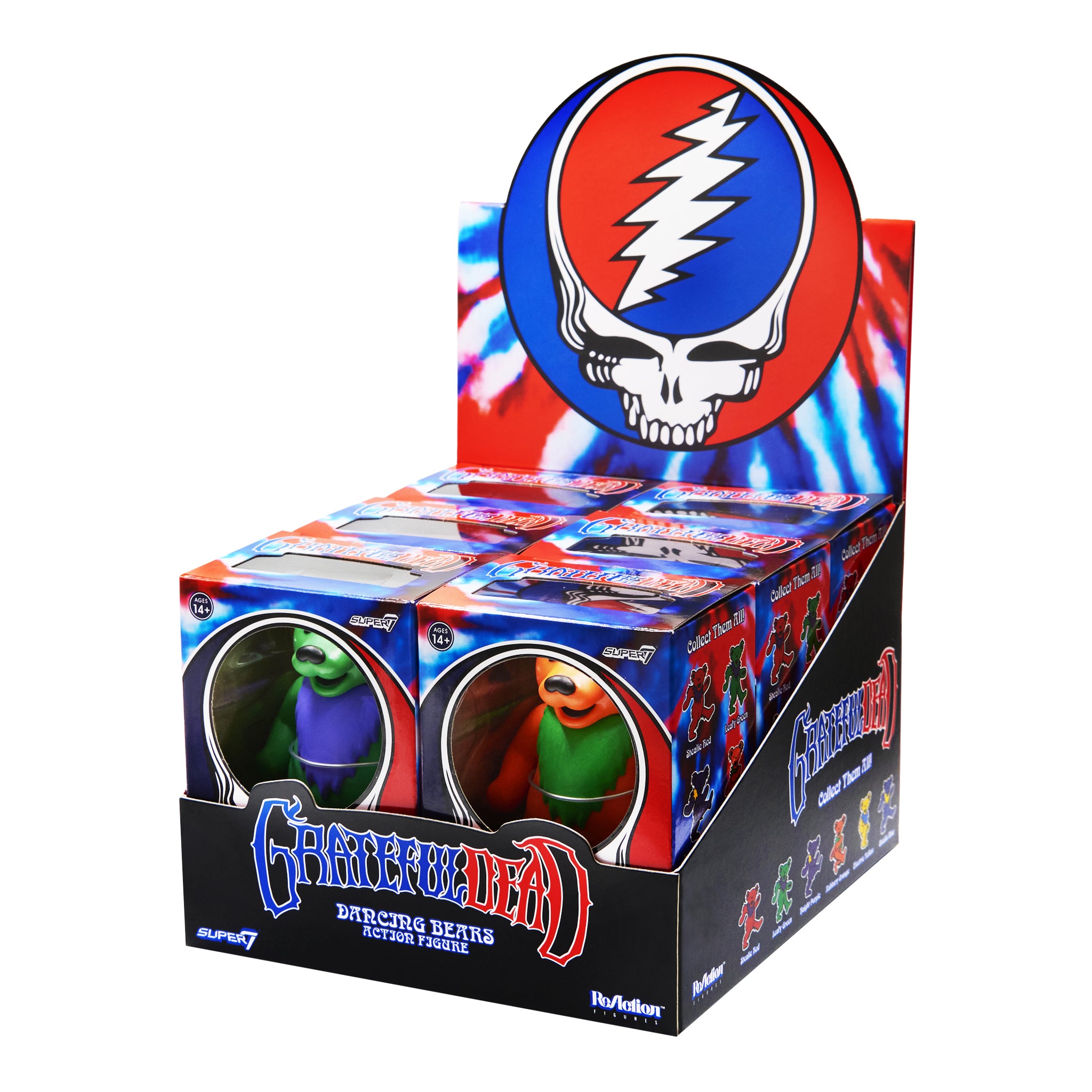 Grateful Dead Reaction Figure - Dancing Bears Box Flat (6 Figures)