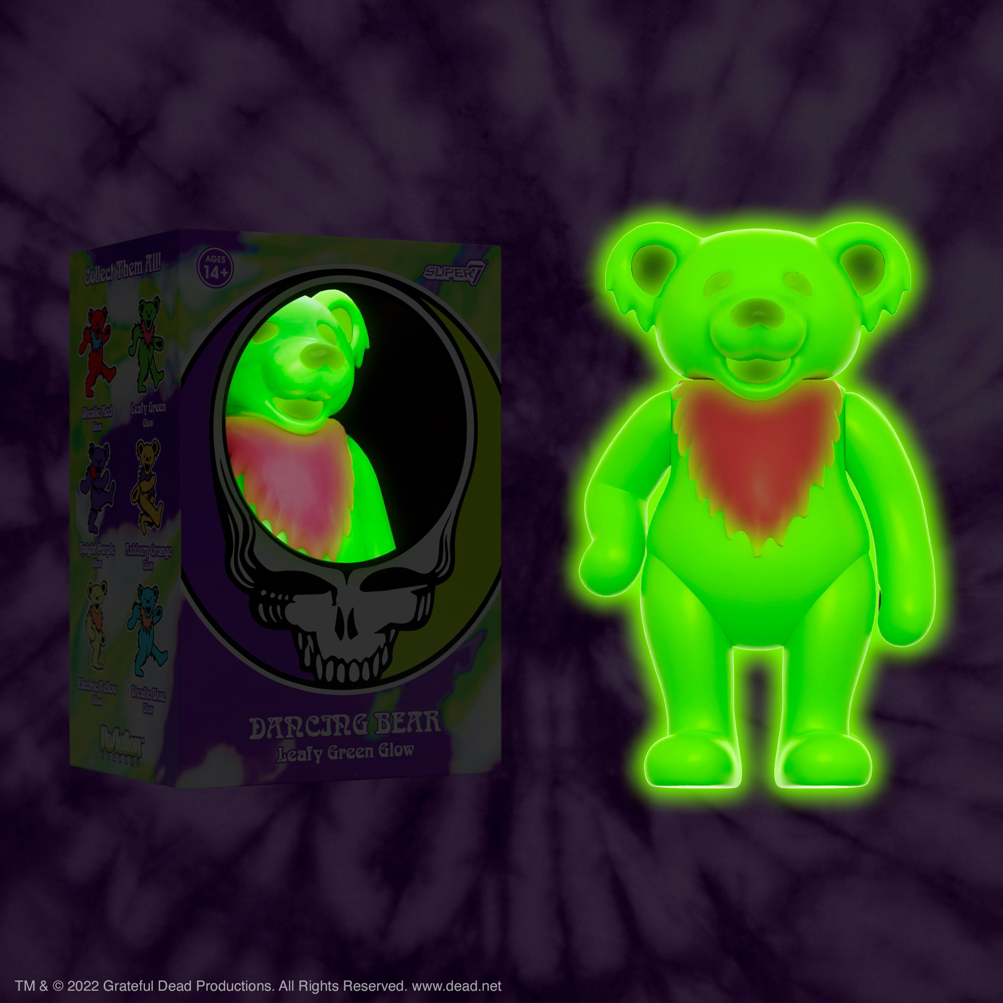 Grateful Dead ReAction Figure - Dancing Bear Glow (Leafy Green)