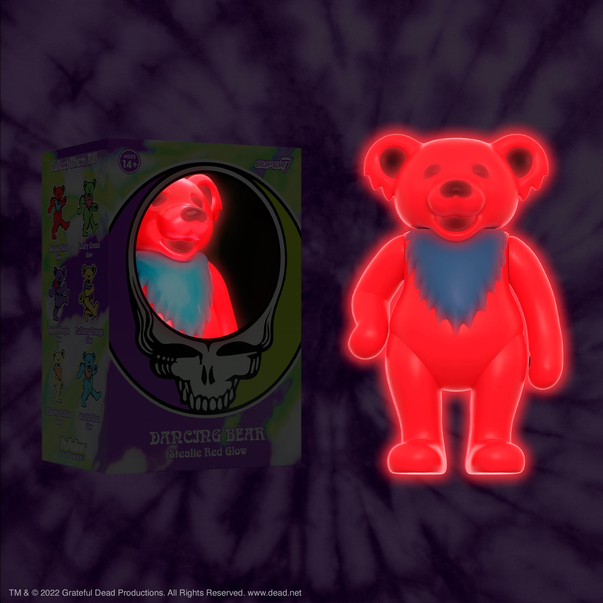 Grateful Dead ReAction Figure - Dancing Bear Glow (Stealie Red)