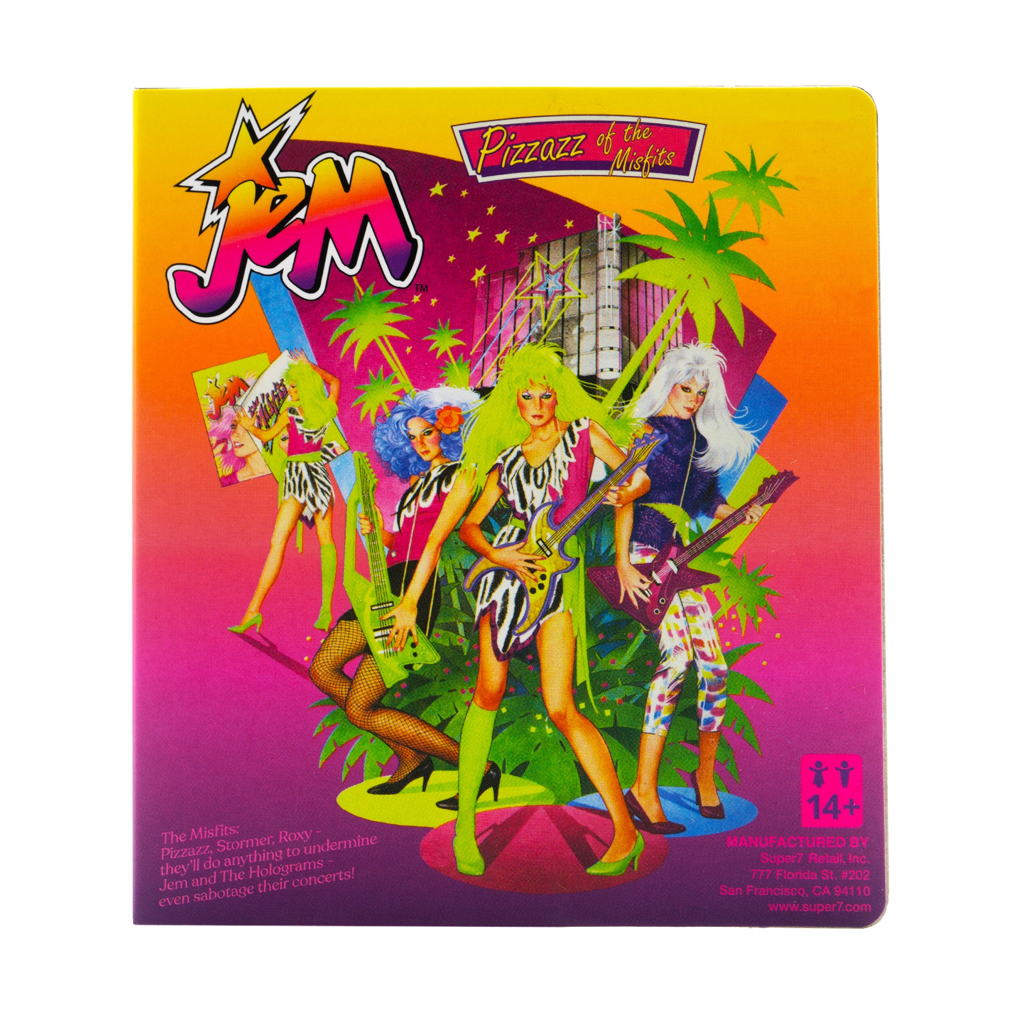 Front of the Retro Box art featuring Pizzazz and the Misfits against a vibrant yellow to pink gradient background.