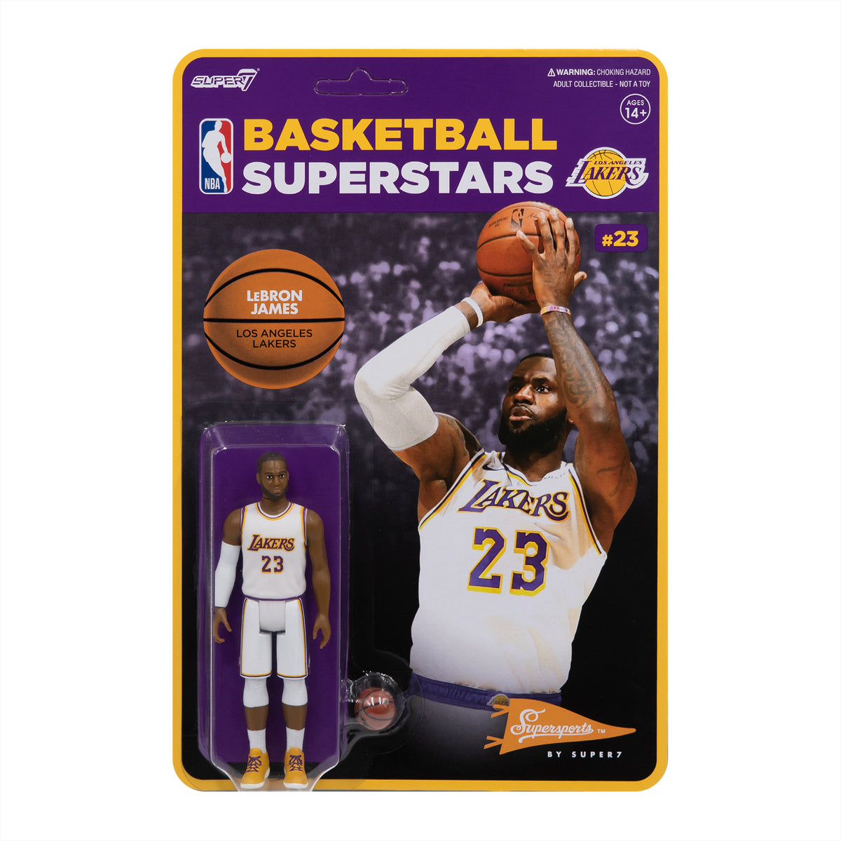 Super7 NBA Lebron James Lakers Purple Jersey Figure purple