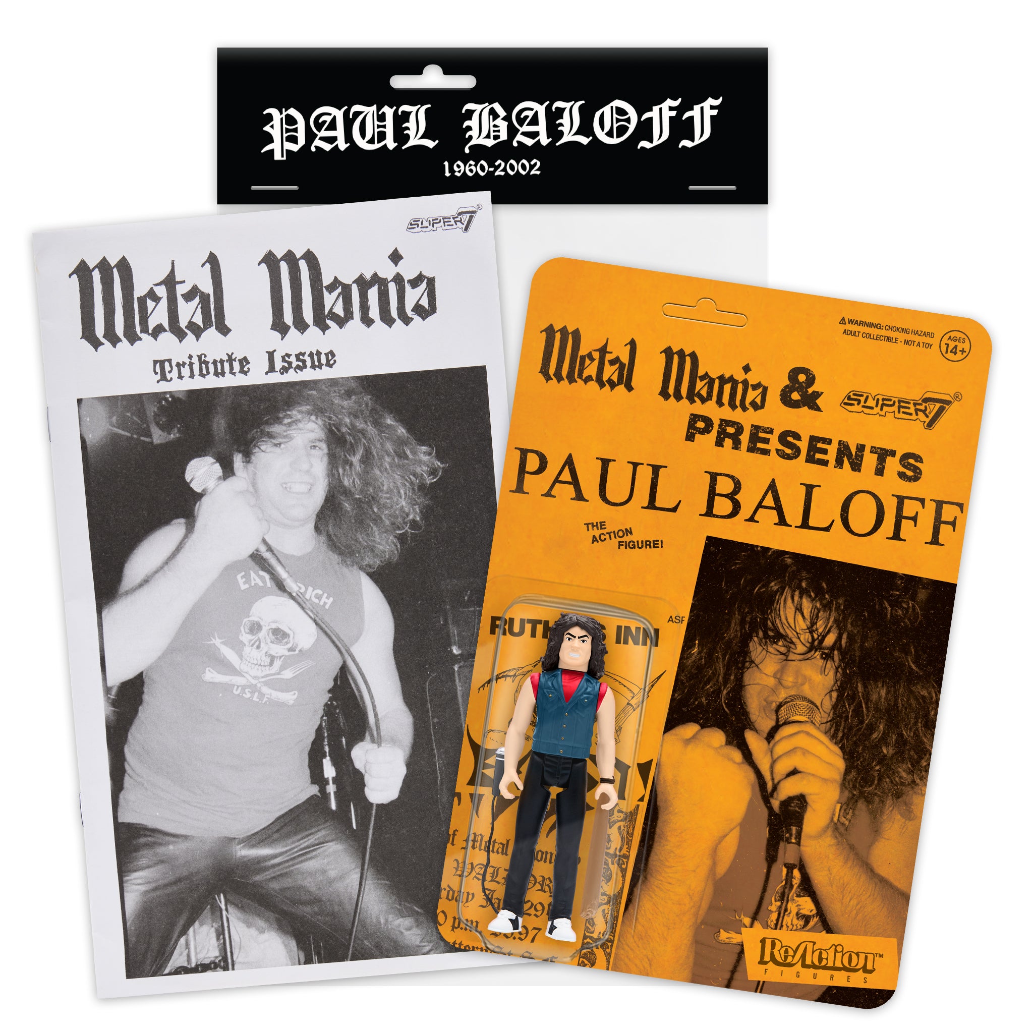 Paul Baloff ReAction Figure - Metal Mania Fanzine Bundle