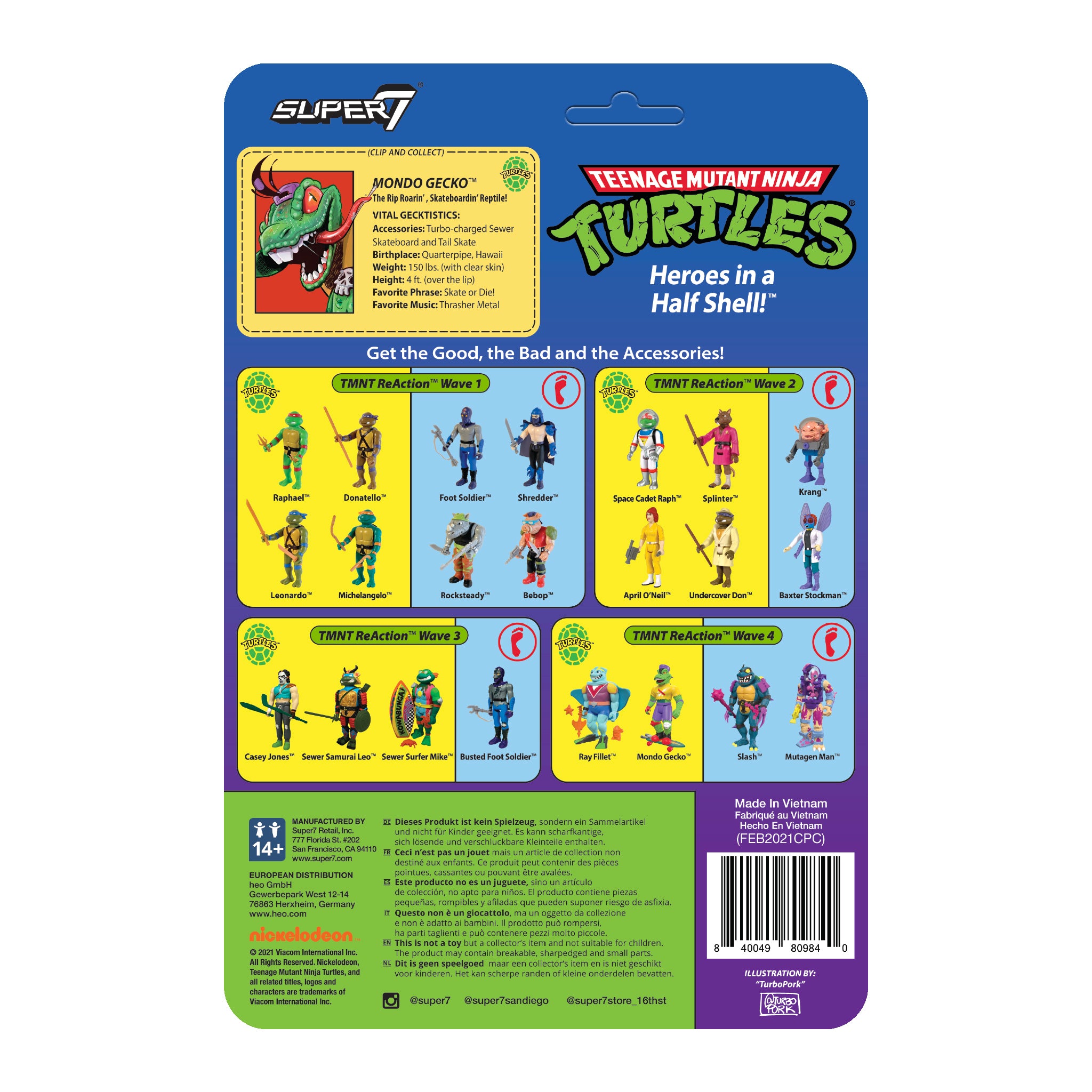 Teenage Mutant Ninja Turtles ReAction Figure Wave 4 - Mondo Gecko