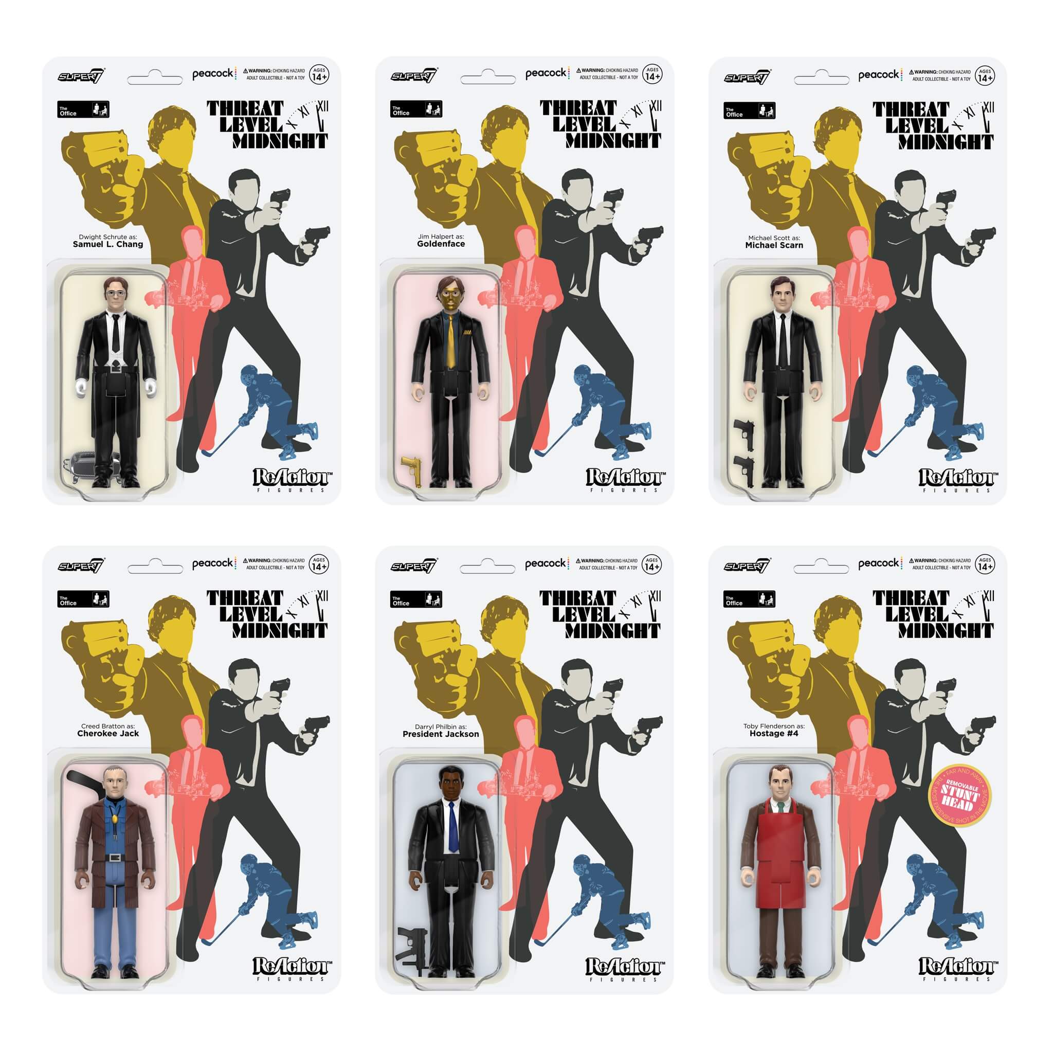 The Office ReAction Figures Wave 1 Threat Level Midnight - Set of 6