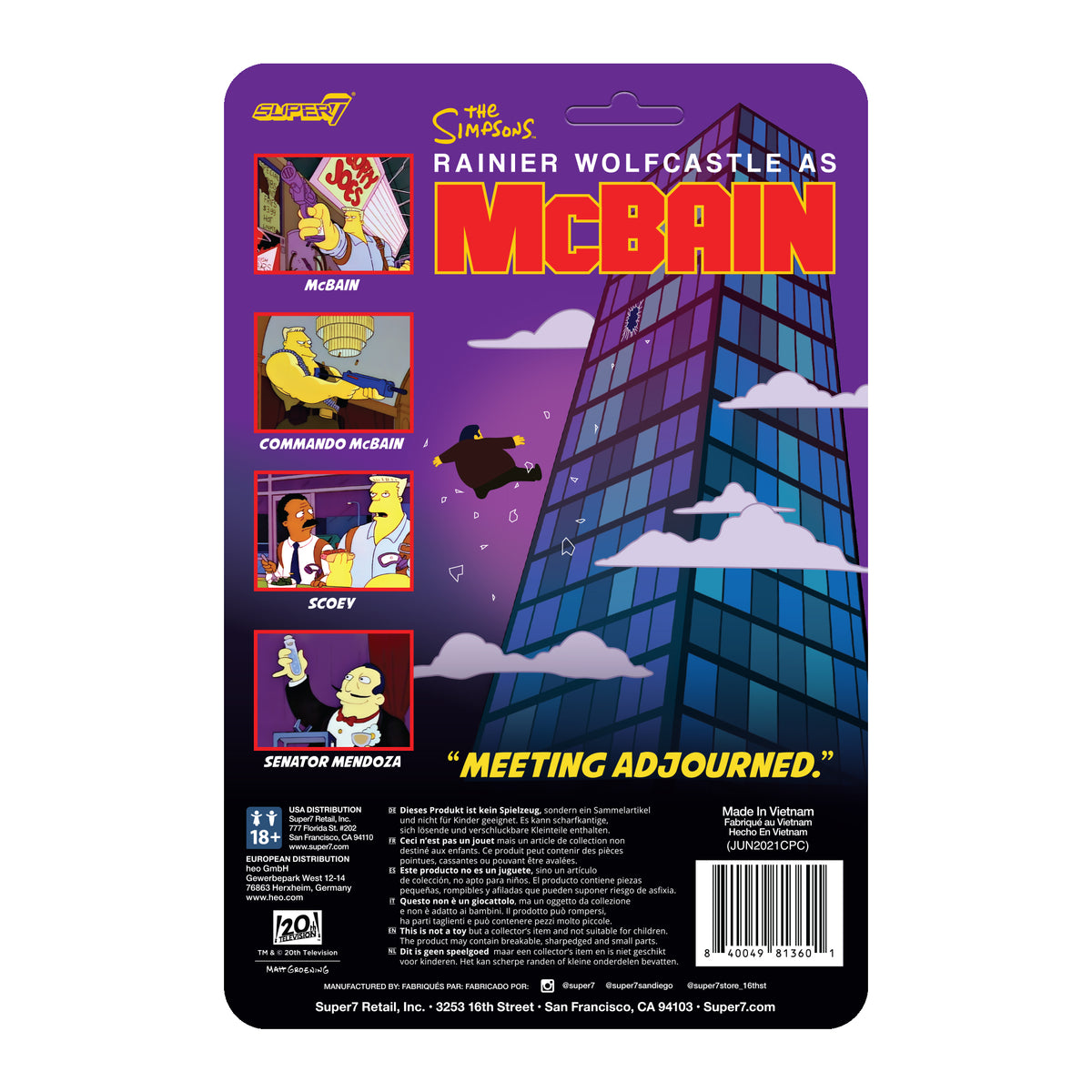 The Simpsons ReAction Wave 1 McBain McBain Super7