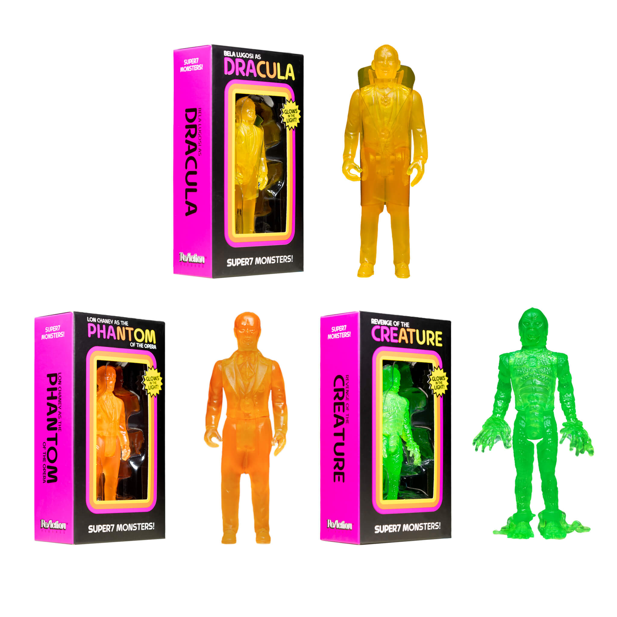 Universal Monsters ReAction Luminators - Full Set