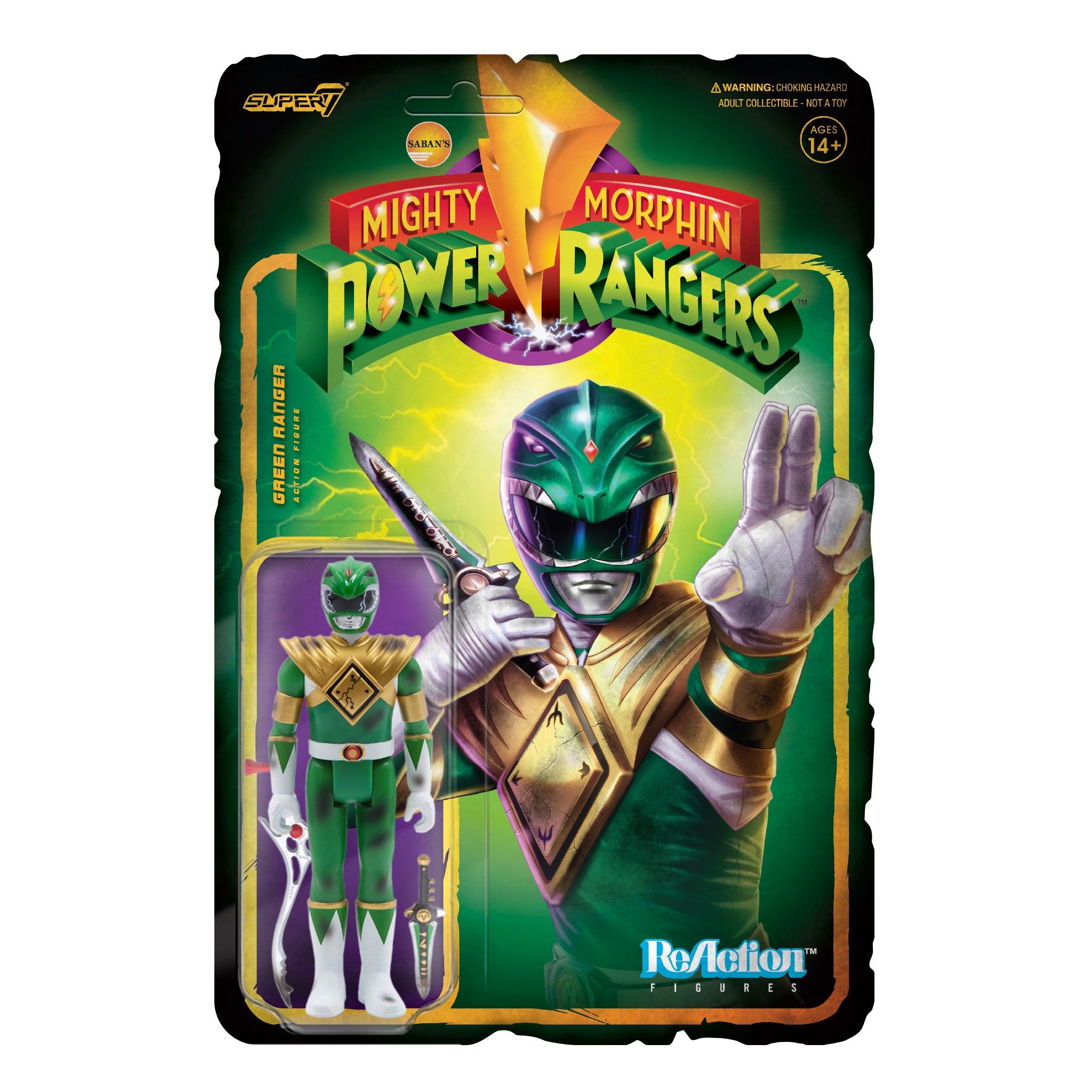 Mighty Morphin' Power Rangers Reaction Figure - Green Ranger (Battle Damaged)