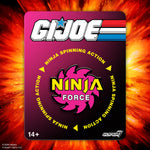 G I Joe Ninja Force pin packaging on a purple card with bold white lettering and a blue star emblem