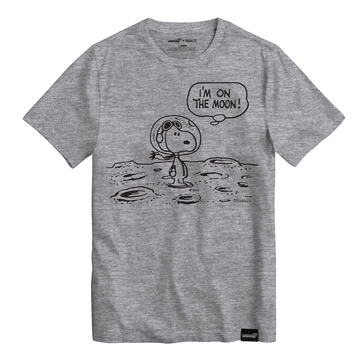 Peanuts Snoopy on the Moon - Athletic Heather T-shirt