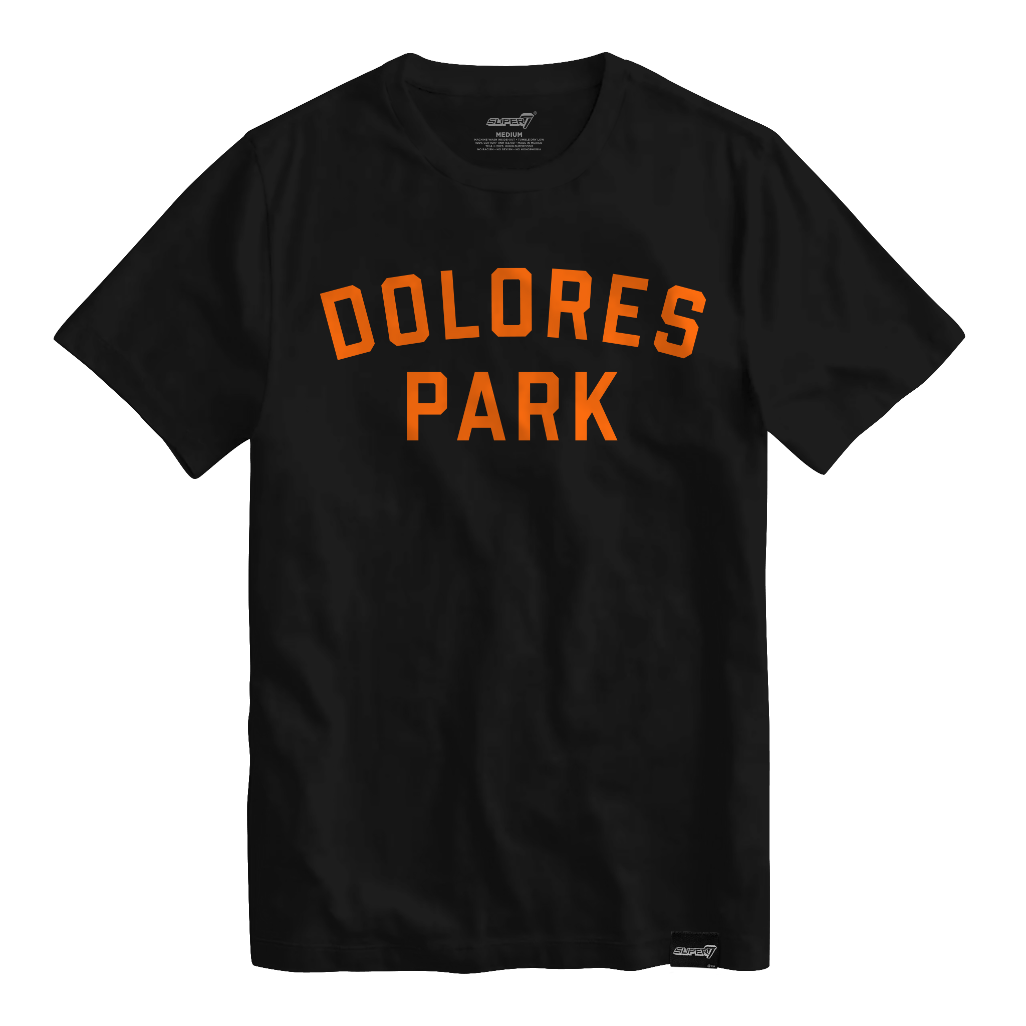 Dolores Park T-shirt - Black with Orange print