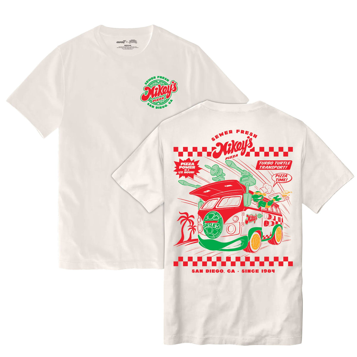 Teenage Mutant Ninja Turtles T-Shirts Mikey's Pizza Turtle Van