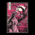 Toho T-Shirts - Godzilla Cherry Blossom (Black Long Sleeve)