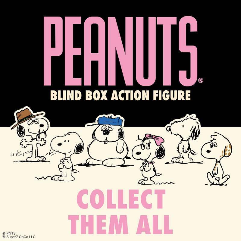 Peanuts Blind Box Action Figure graphic with Snoopy and friends