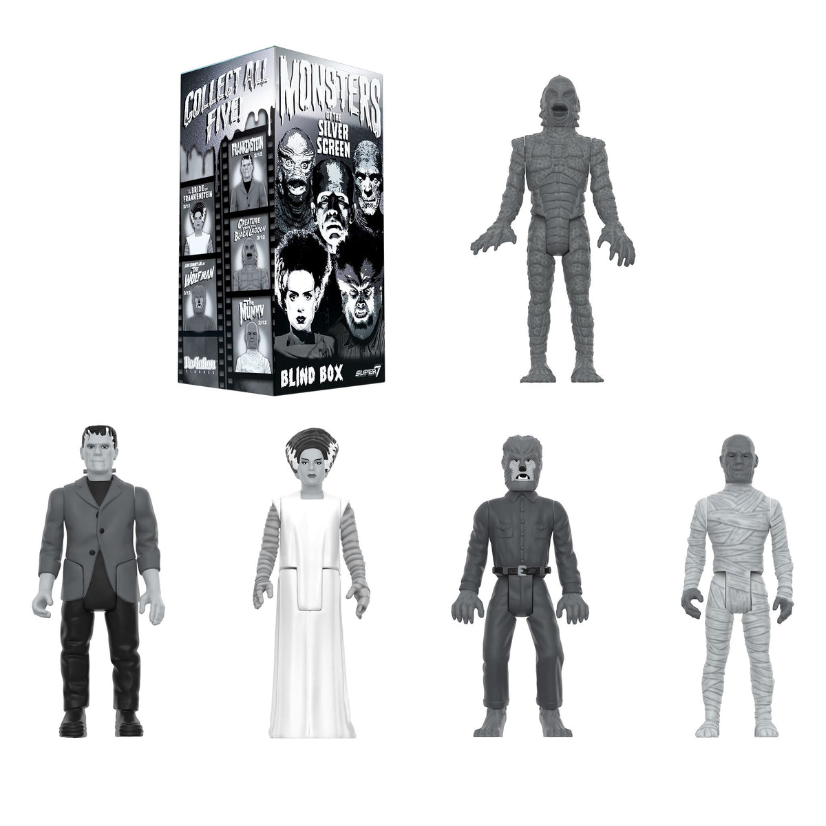 super7 universal monsters Universal Monsters Blind Box Wave 02 (Black & White)