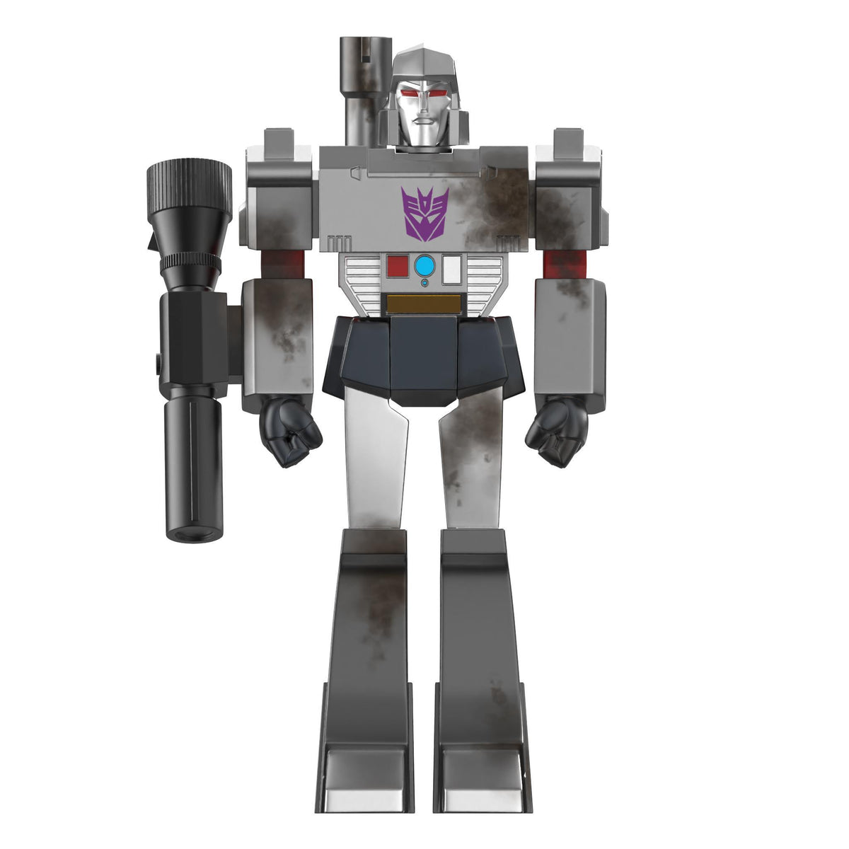 Megatron Battle Damaged Metallic ReAction Figure with fusion cannon accessory