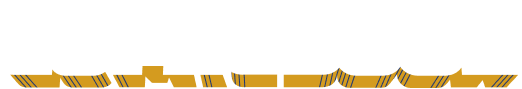 Comic book style graphic with gold and black striped border