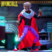 Invincible Angstrom Levy 7-inch DX Deluxe action figure posed in a sci-fi laboratory setting