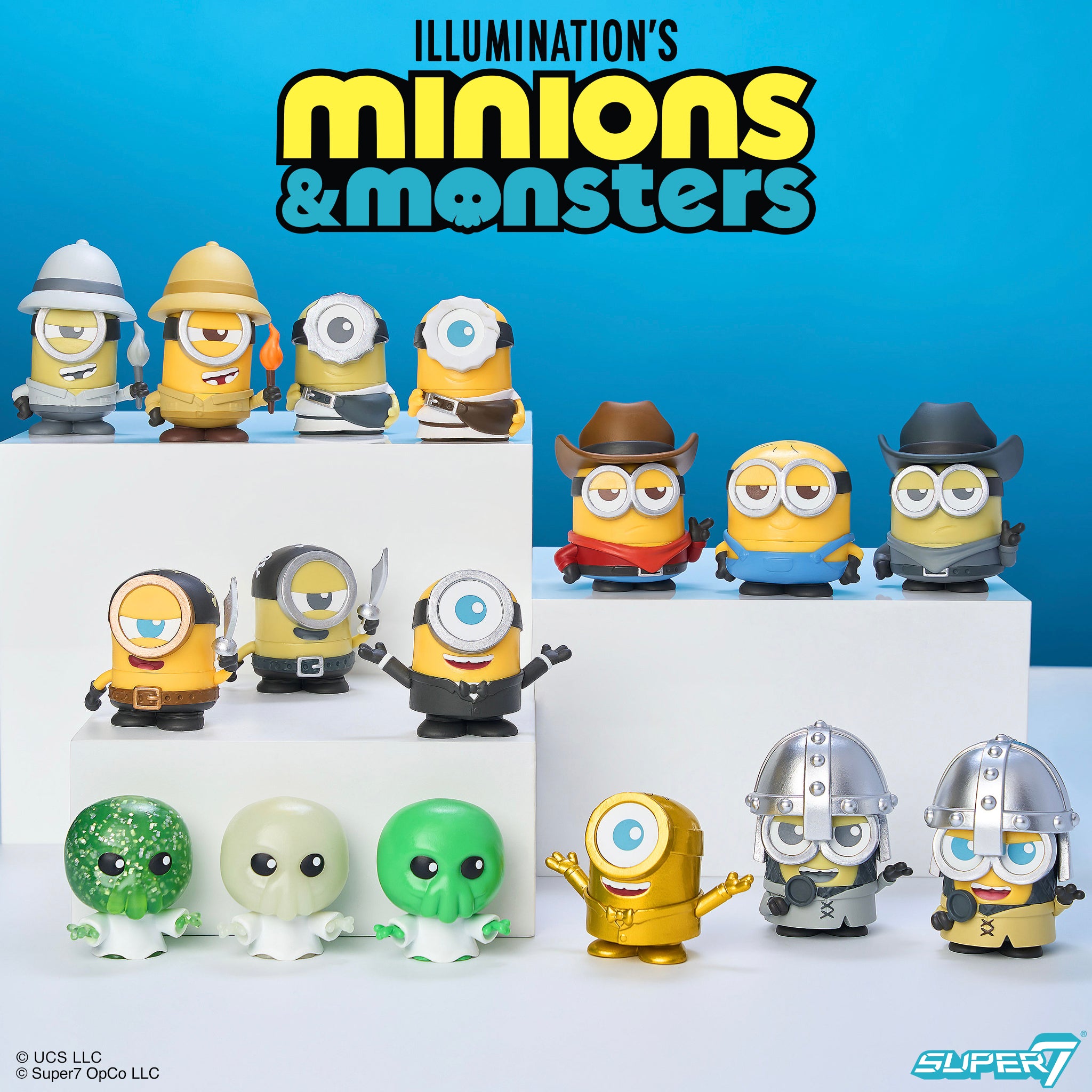 Minions 3 FUN! FUN! MINI Wave 01 Individual Blind Box figures on display