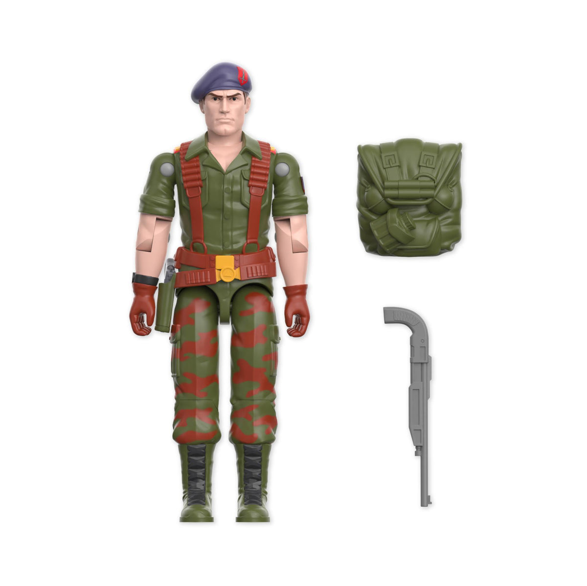 Cartoon style G I Joe ReAction+ Wave 10 packaging featuring Flint portrait and other character cards with the G I Joe logo