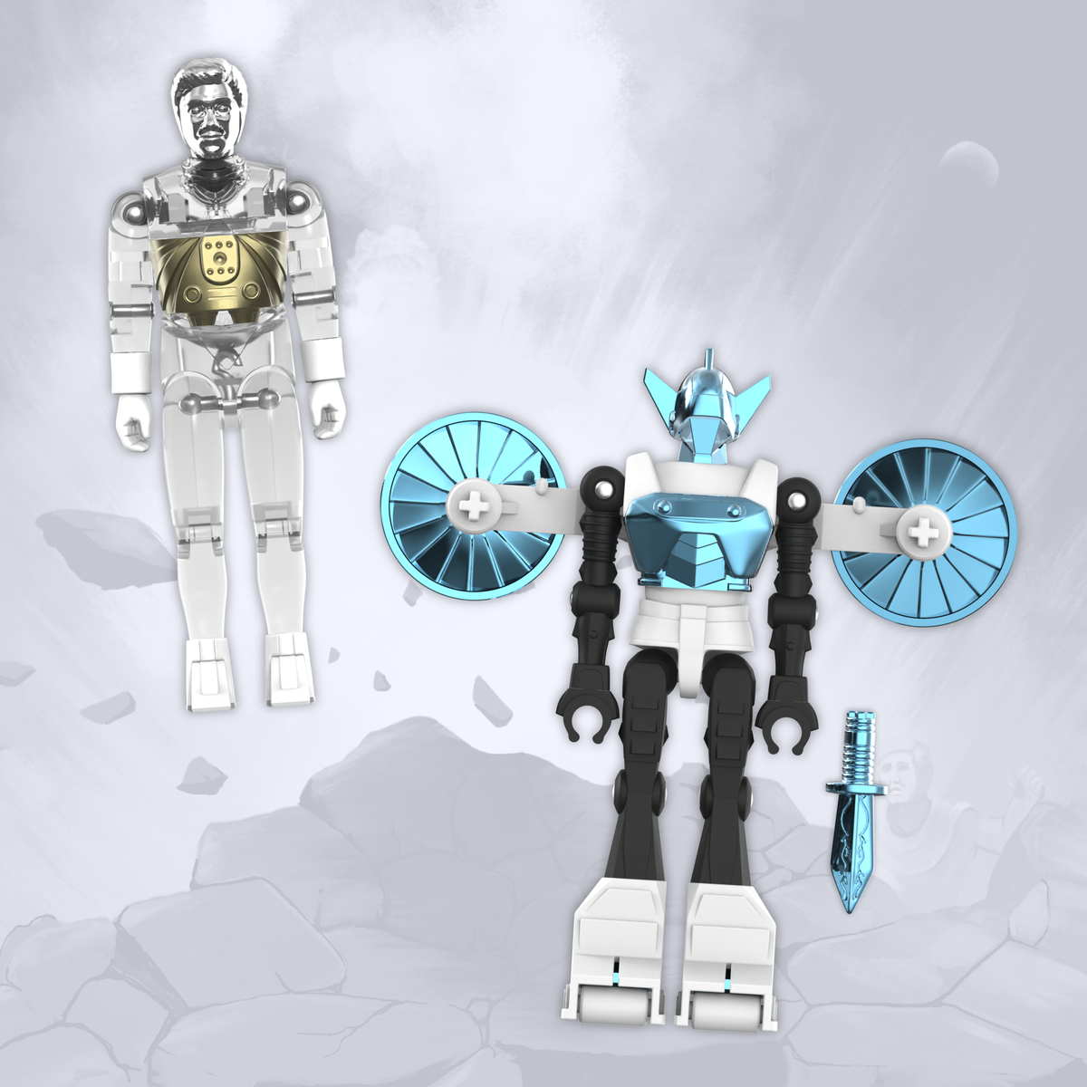Micronauts ReAction+ Wave 06 - Acroyear & Time Traveler (Clear)