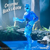 Clear blue Creature from the Black Lagoon ReAction+ figure standing in a misty swamp.