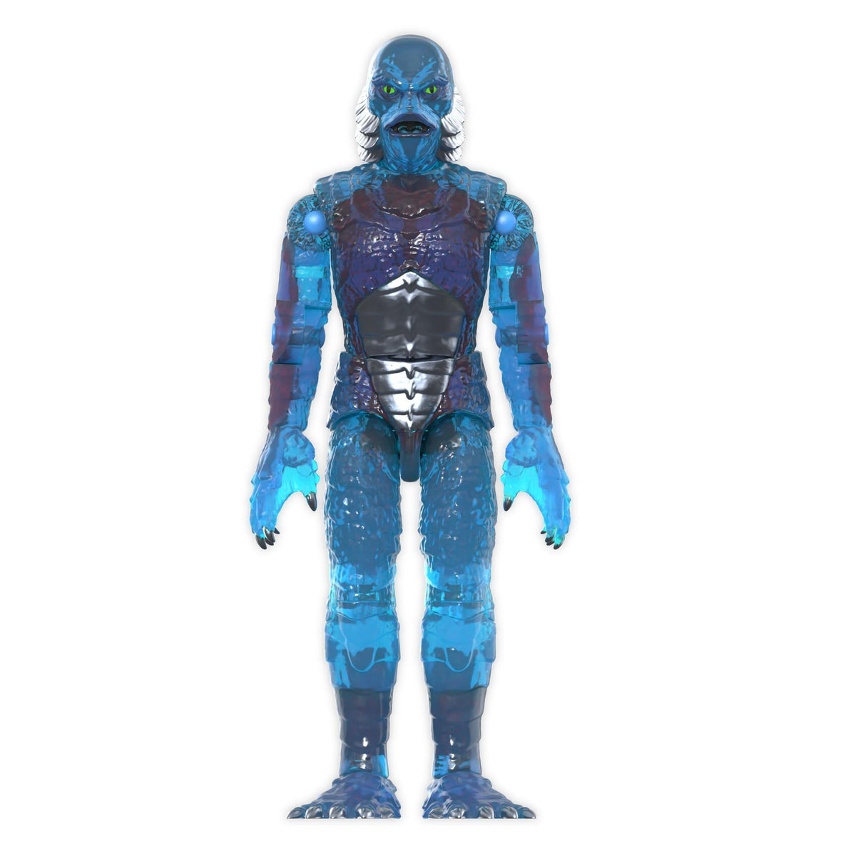 Clear blue Creature from the Black Lagoon ReAction+ figure by Super7 on a white background.