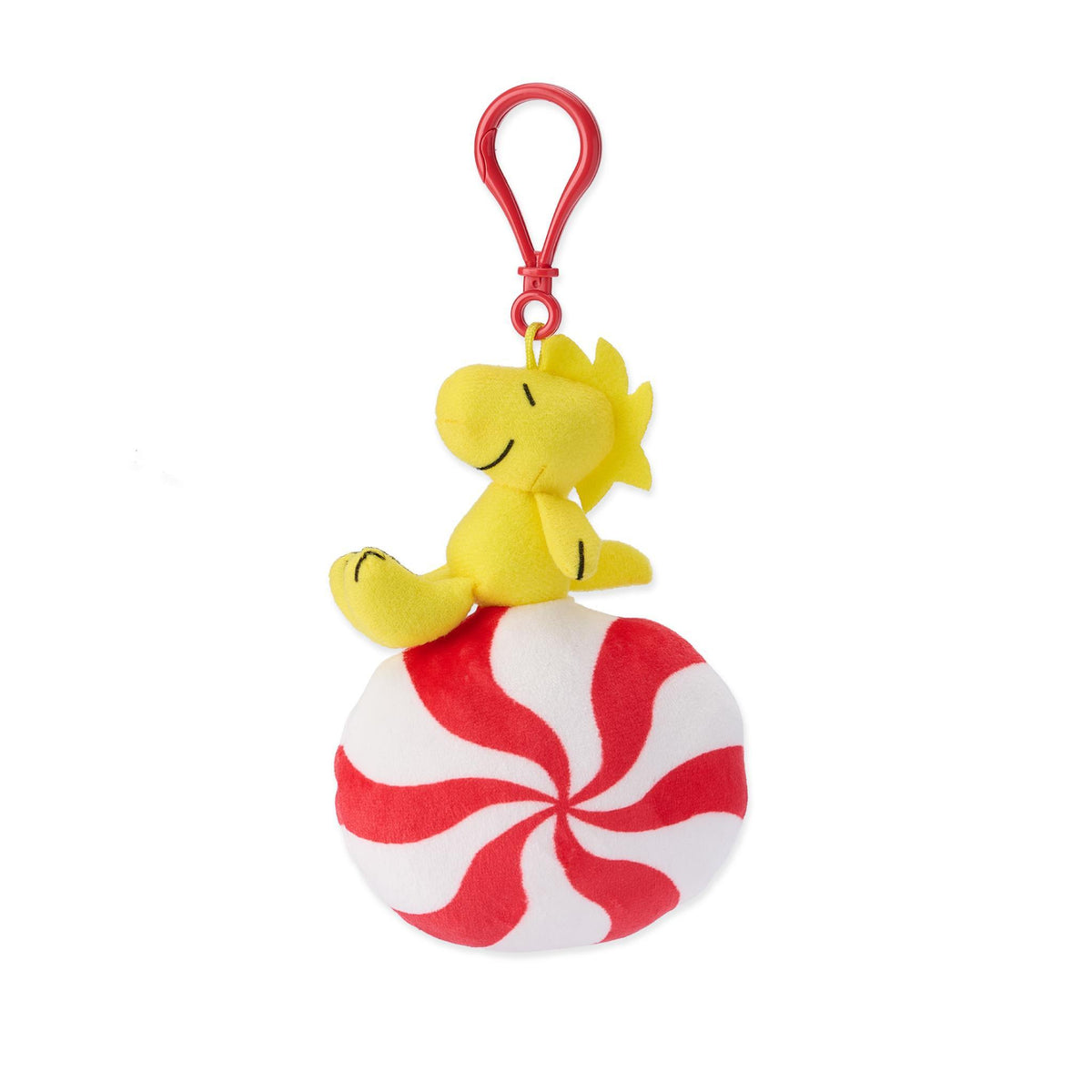 Woodstock on red mint plush keychain