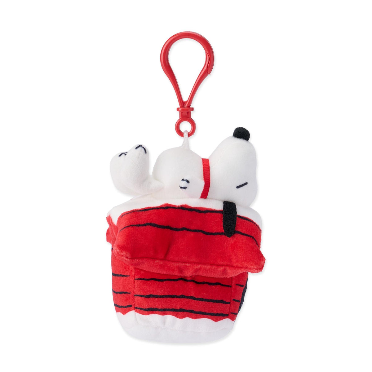 Snoopy on snowy doghouse plush keychain