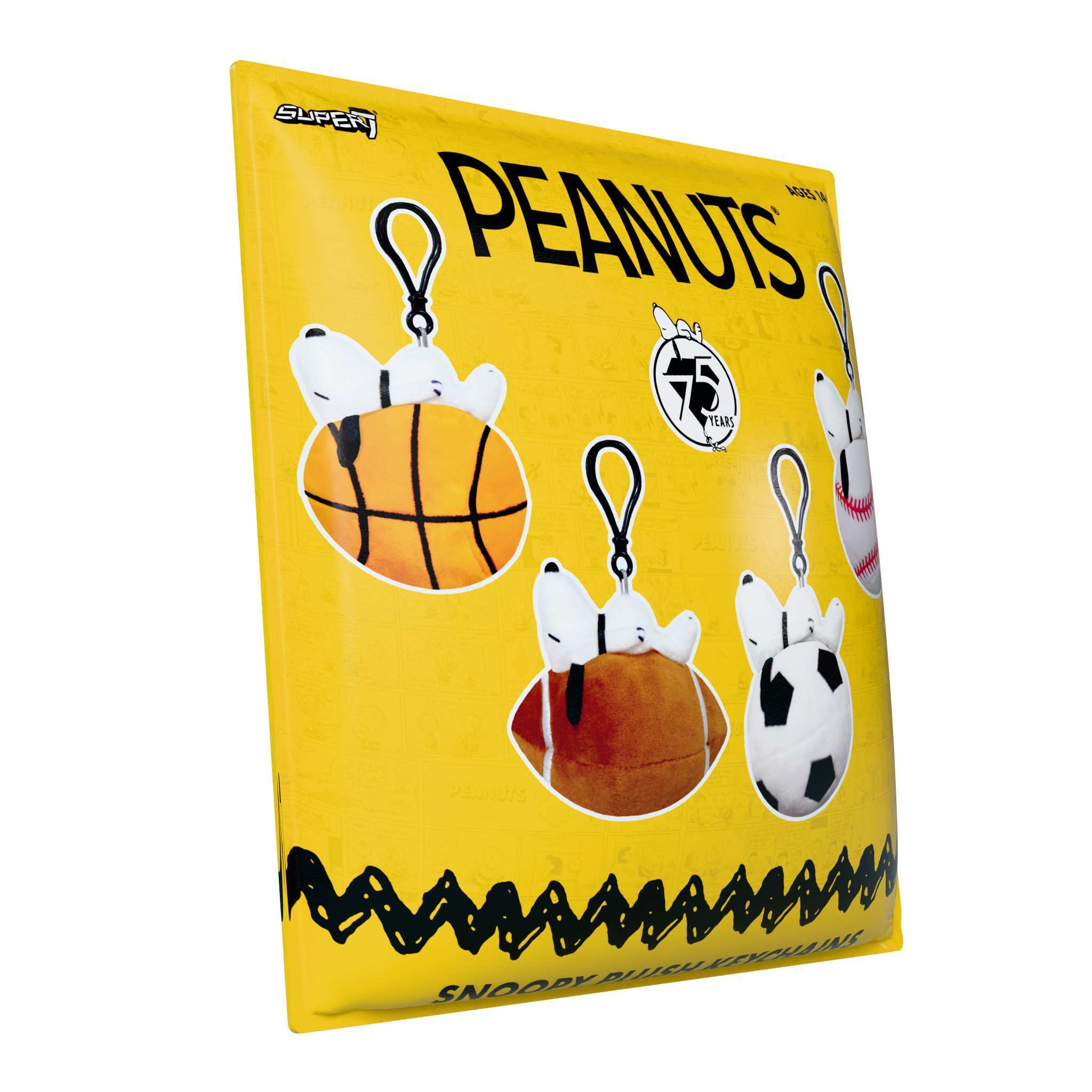 Peanuts Super Duper Plush Keychain Blind Bags Wave 01A - Blind Bag Flat