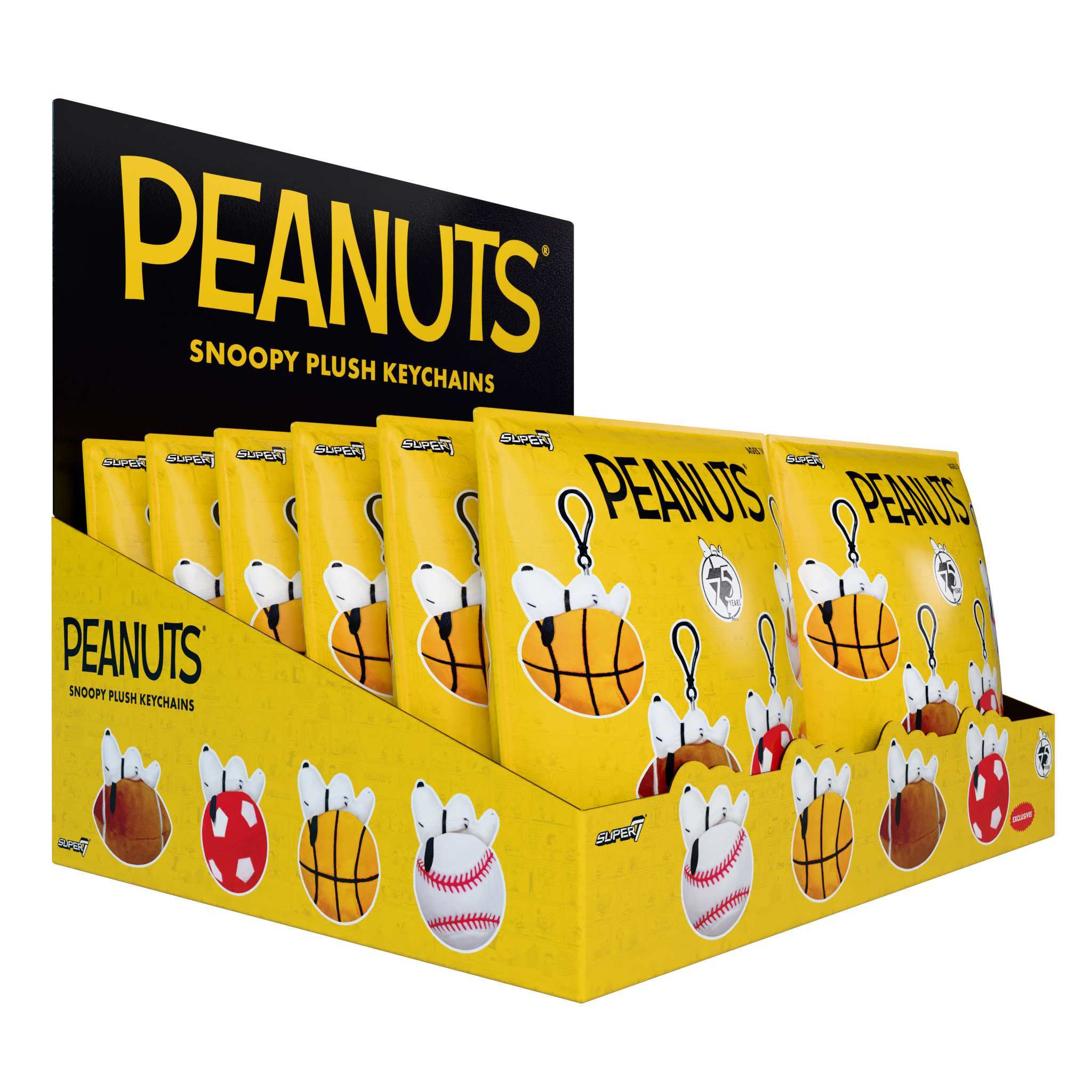 Peanuts Super Duper Plush Keychain Blind Bags Wave 01B (Target Snoopy Sports) - Blind Bag Flat