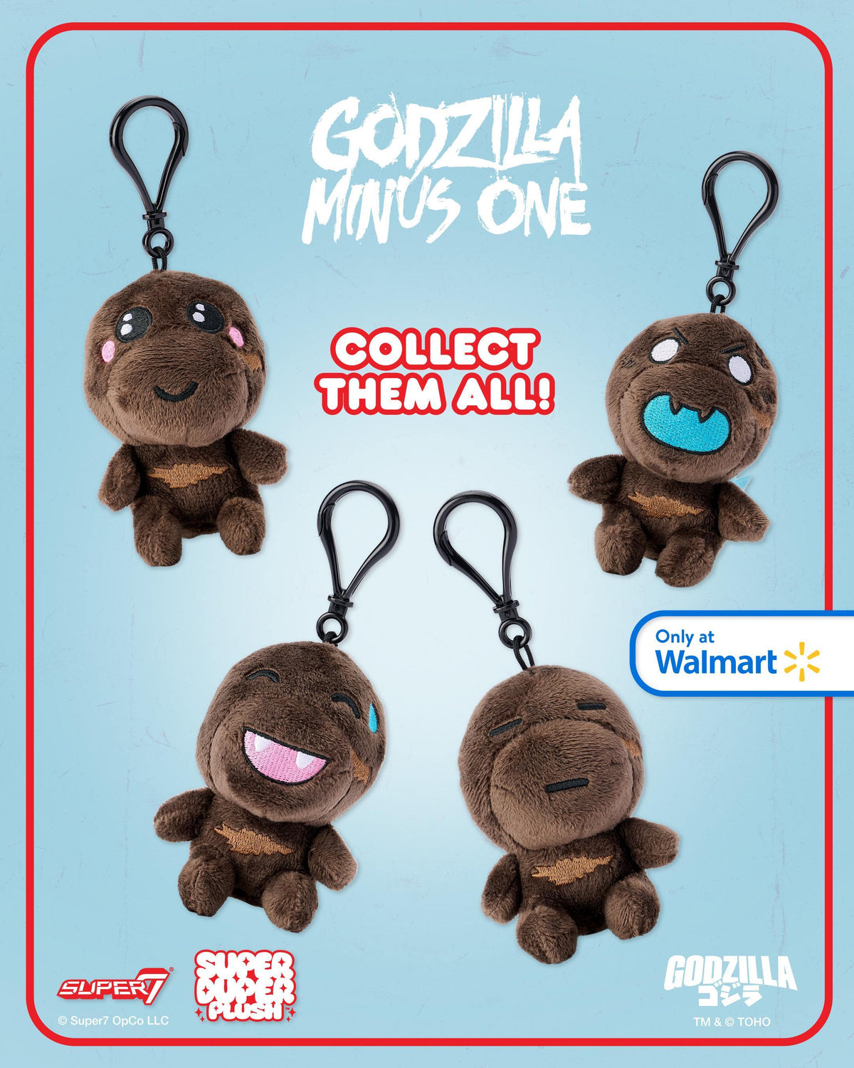 Toho Minus One Super Duper Plush Keychains - Individual Hang Tag