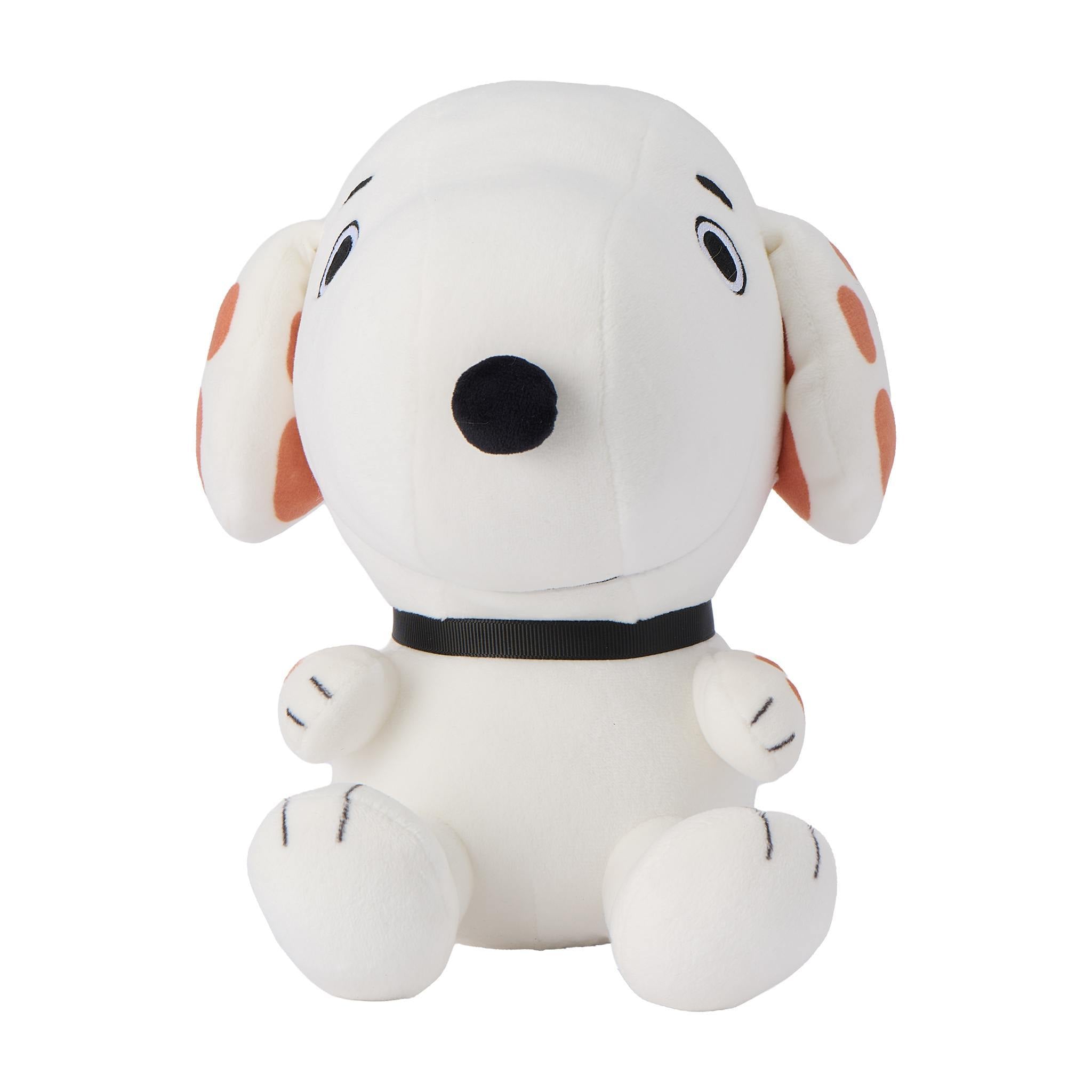 Blue plush dog wearing a large blue cap