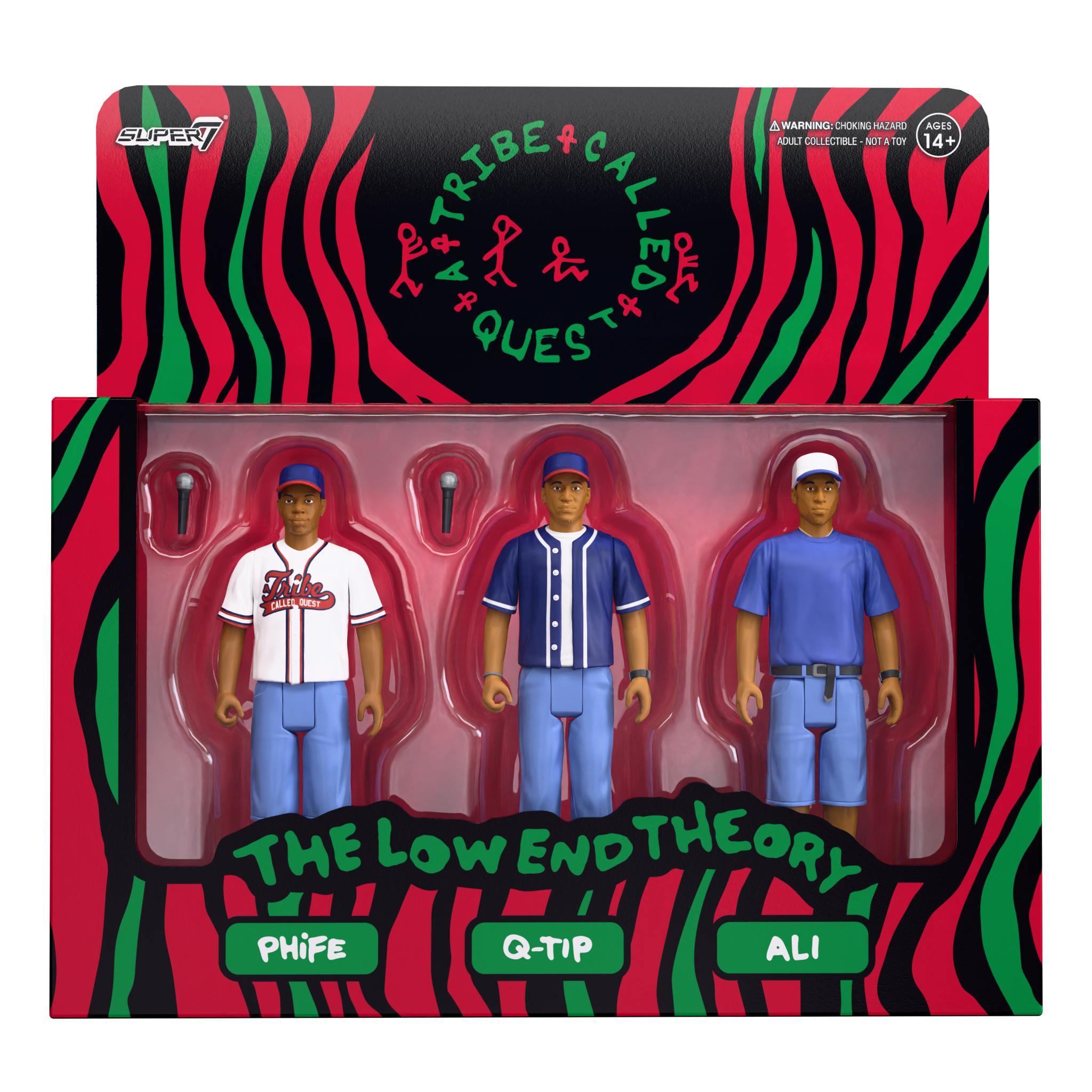 Tribe Called Quest Wave 2 The Low End Theory 3-pack featuring Phife, Q-Tip, and Ali in window-box packaging