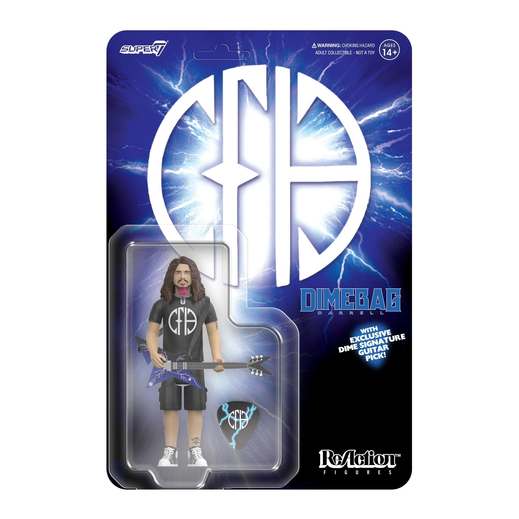 Dimebag Darrell CFH Shirt ReAction Figure, front of package