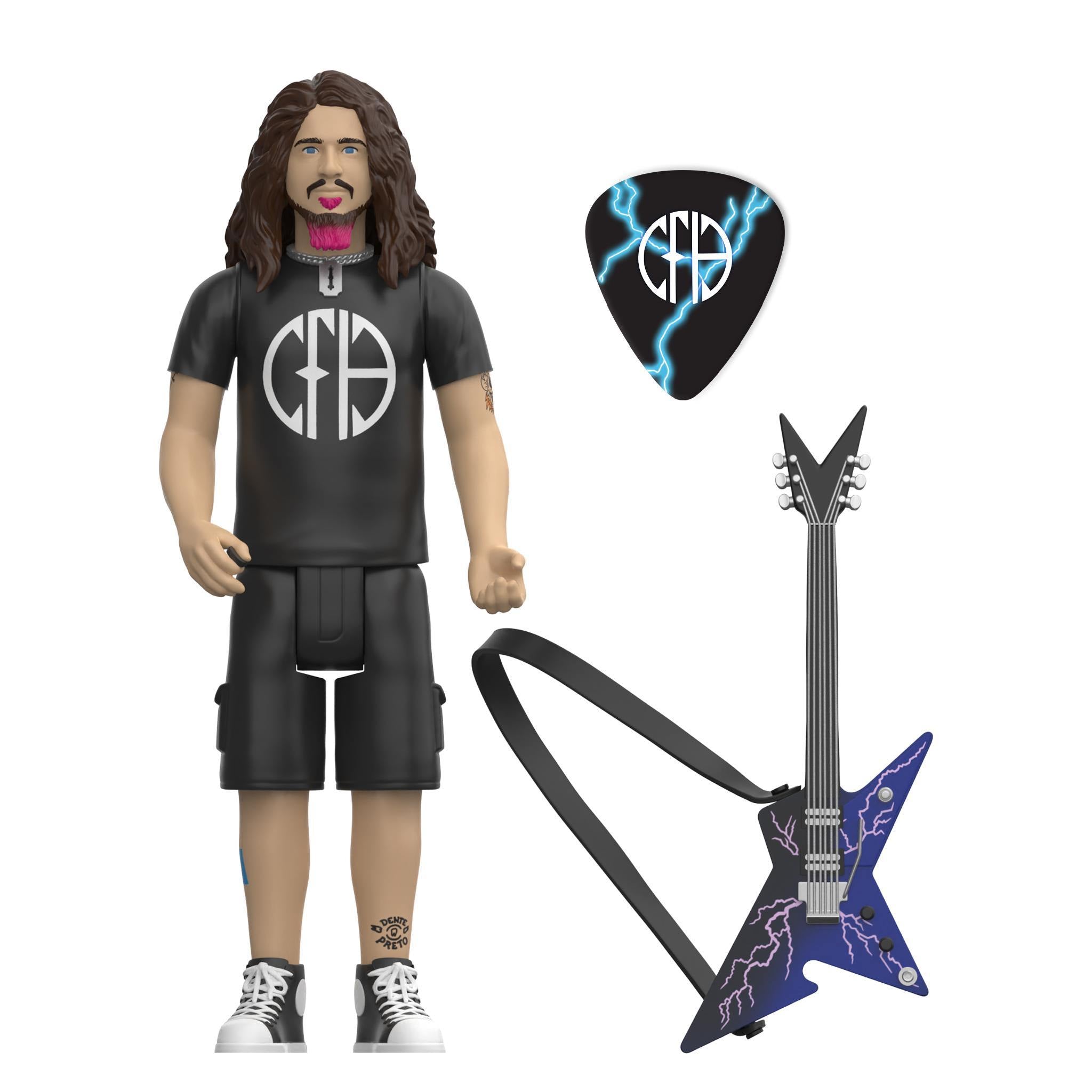 Dimebag Darrell CFH Shirt ReAction Figure with guitar and pick accessories