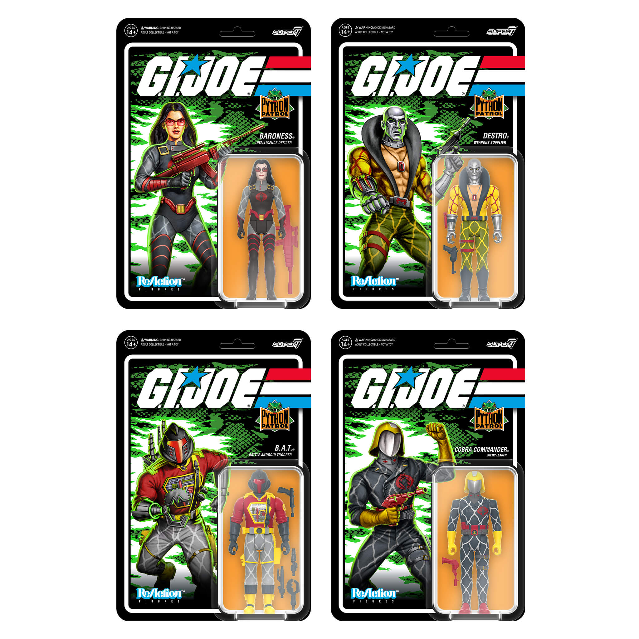 G.I. Joe ReAction Figures Wave 6 - Python Patrol (Set of 4)