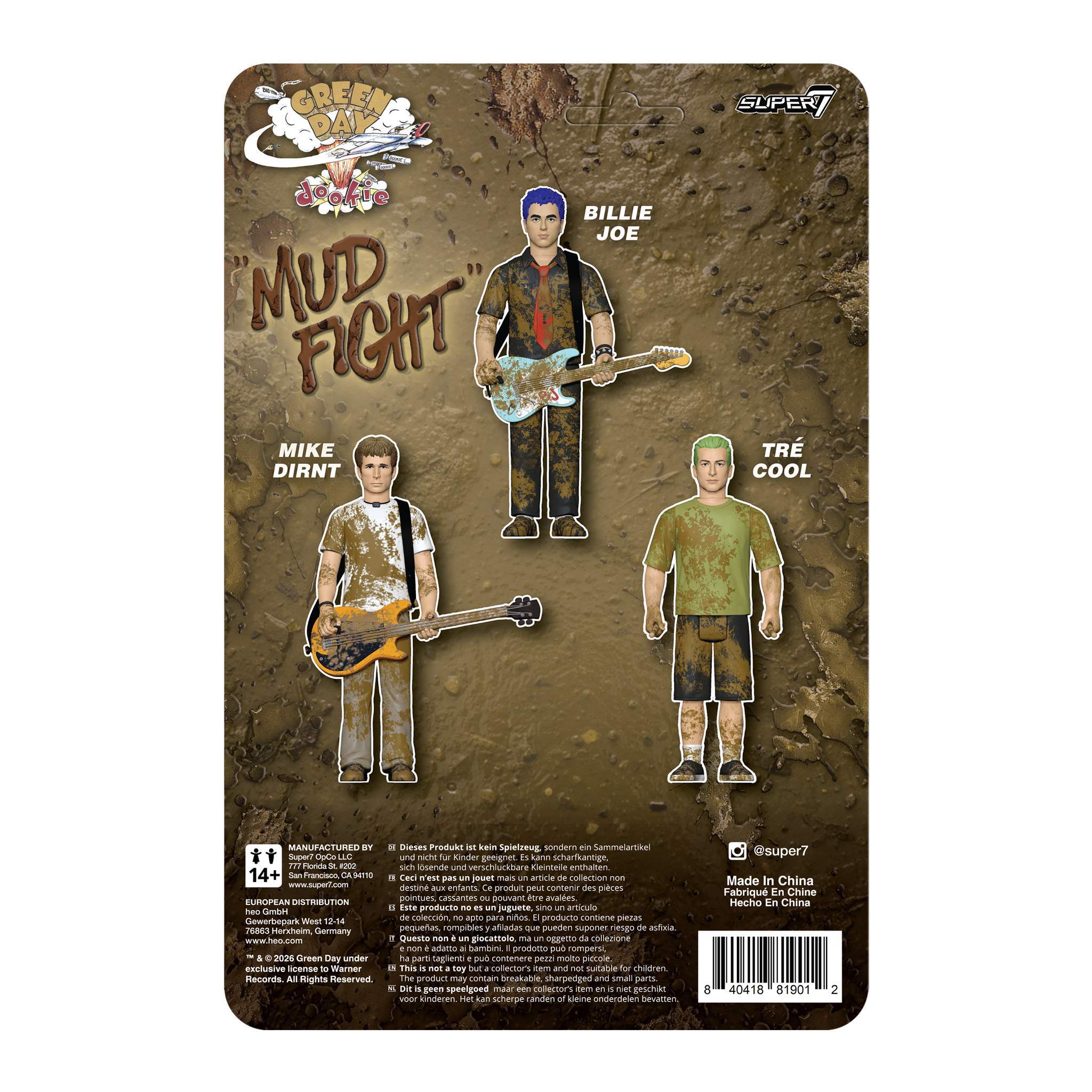 GREEN DAY ReAction Figures Wave 01 (Mud Fight) - Tré Cool