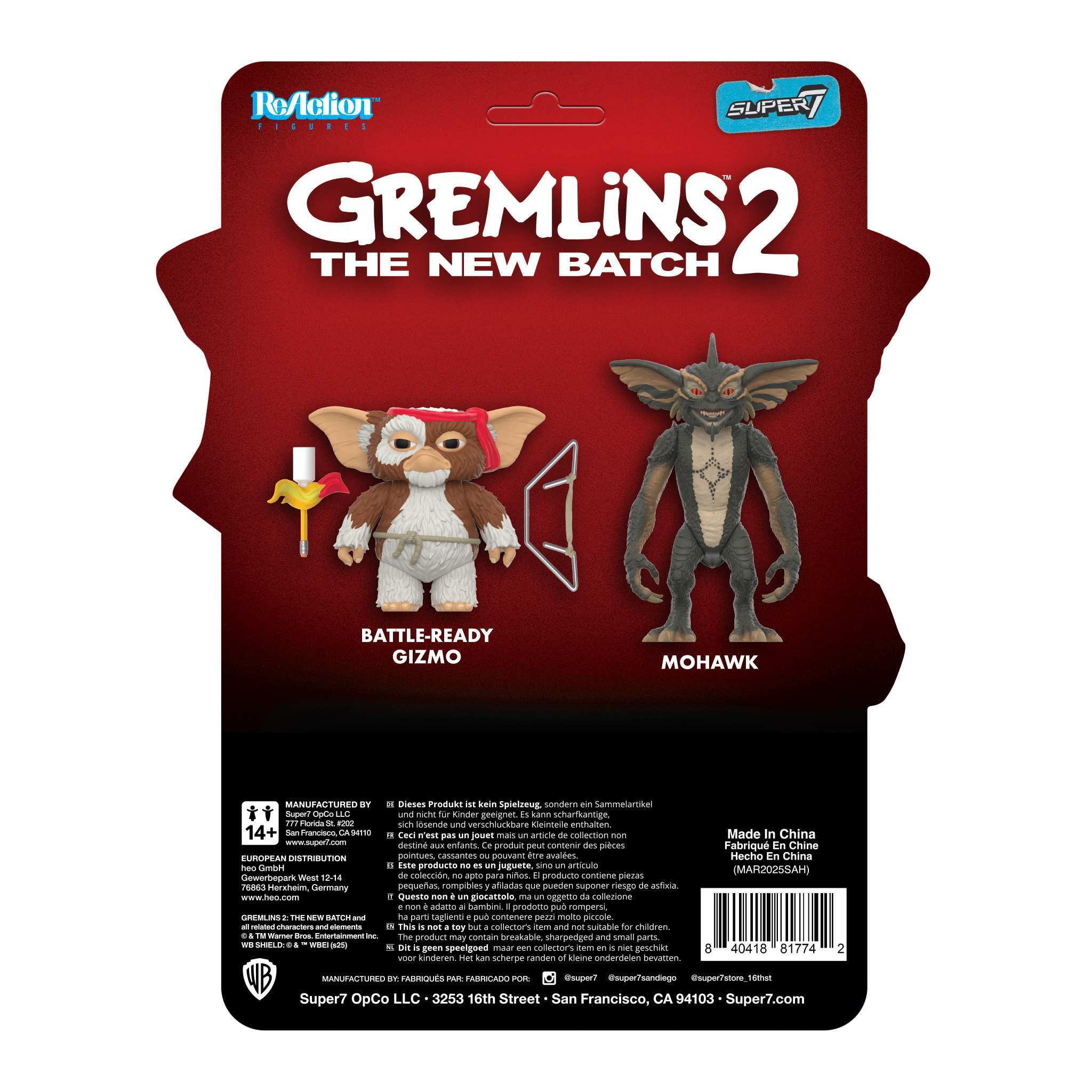 Gremlins ReAction Figures - Gizmo & Mohawk (Battle Ready Character Cards)