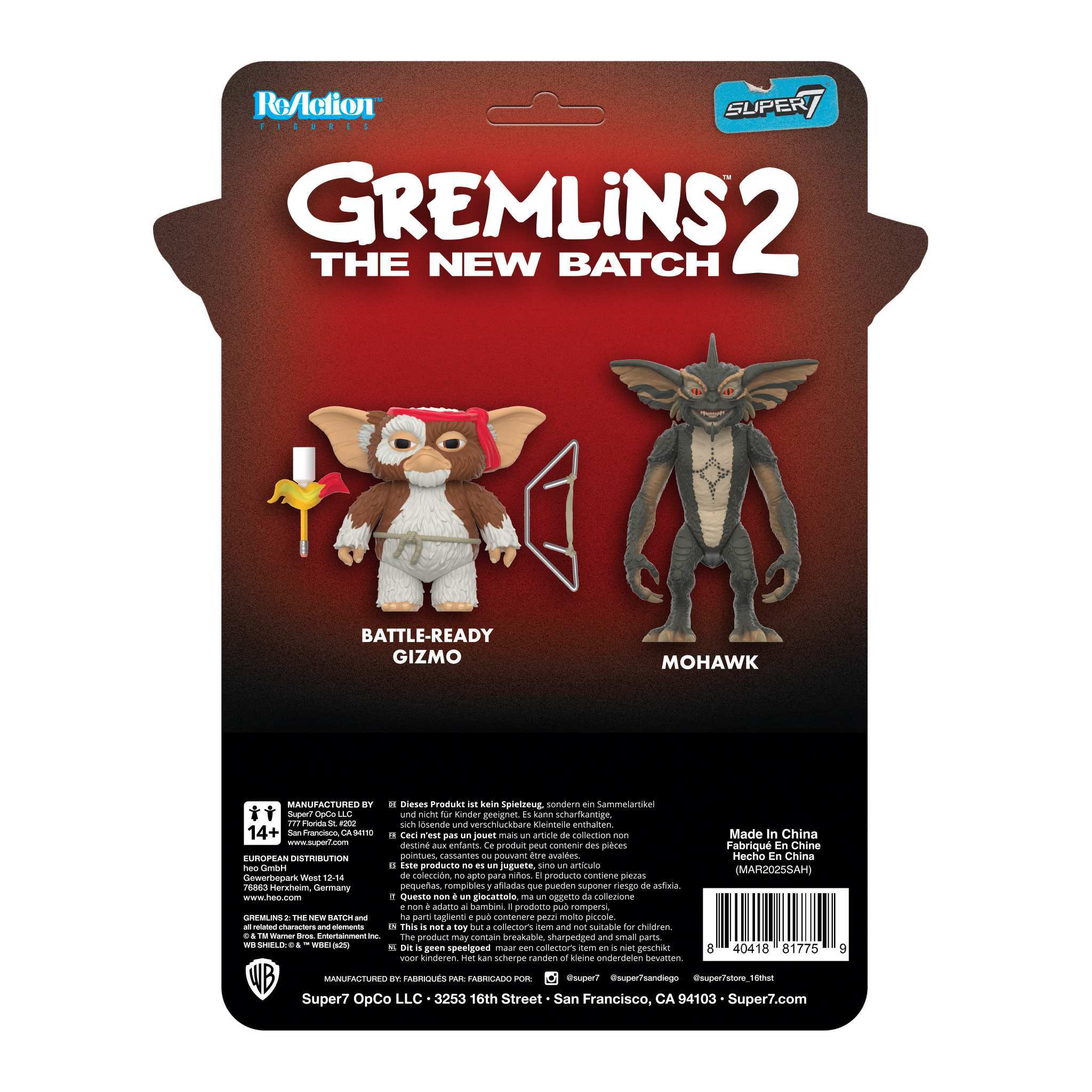 Gremlins ReAction Figures - Gizmo & Mohawk (Battle Ready Character Cards)
