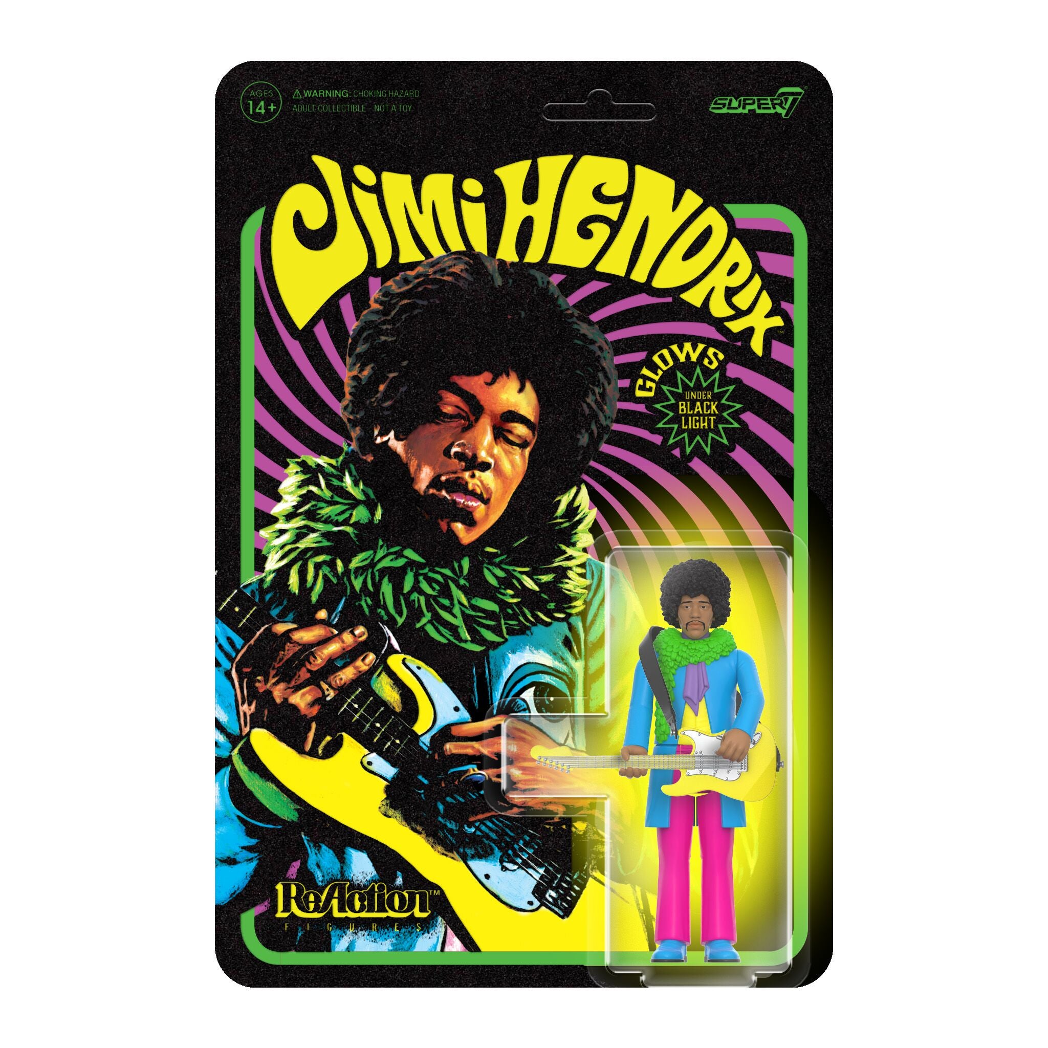 Jimi Hendrix ReAction Figures - Jimi Hendrix Blacklight (Are You Experienced)