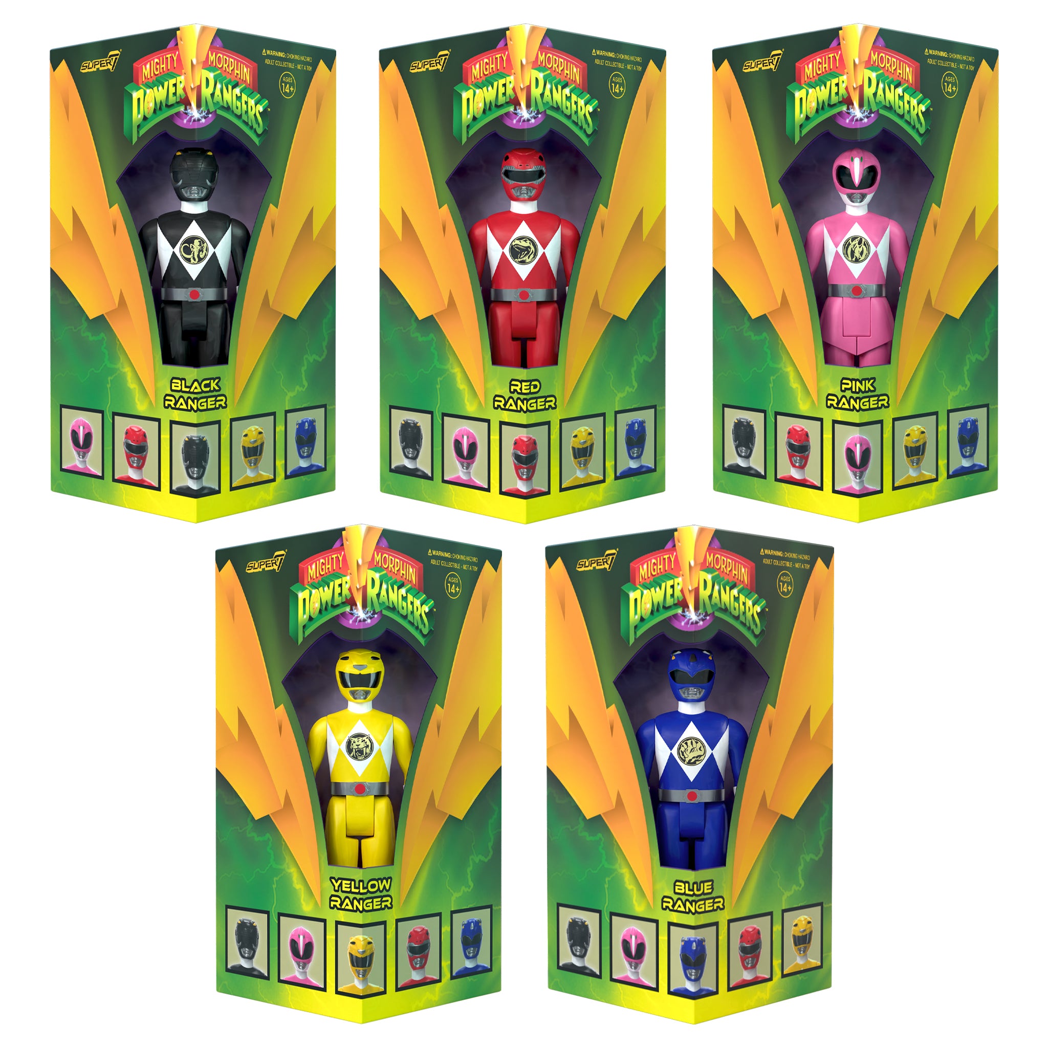 Mighty Morphin Power Rangers ReAction - Triangle Box Set of 5