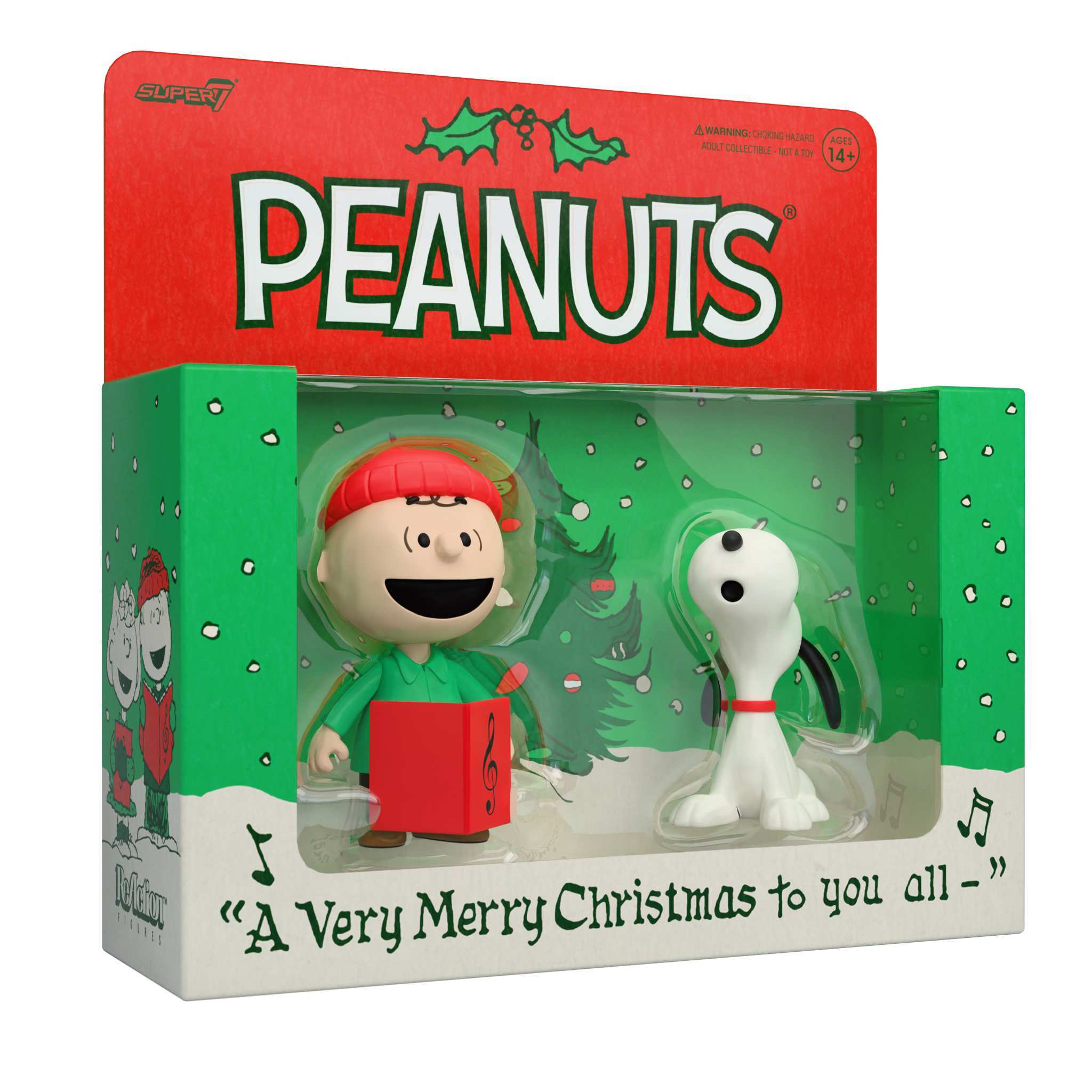 Peanuts ReAction Figures - Charlie Brown and Snoopy (Caroling)