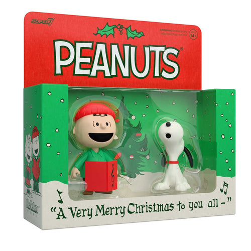 Peanuts ReAction Figures - Charlie Brown and Snoopy (Caroling)