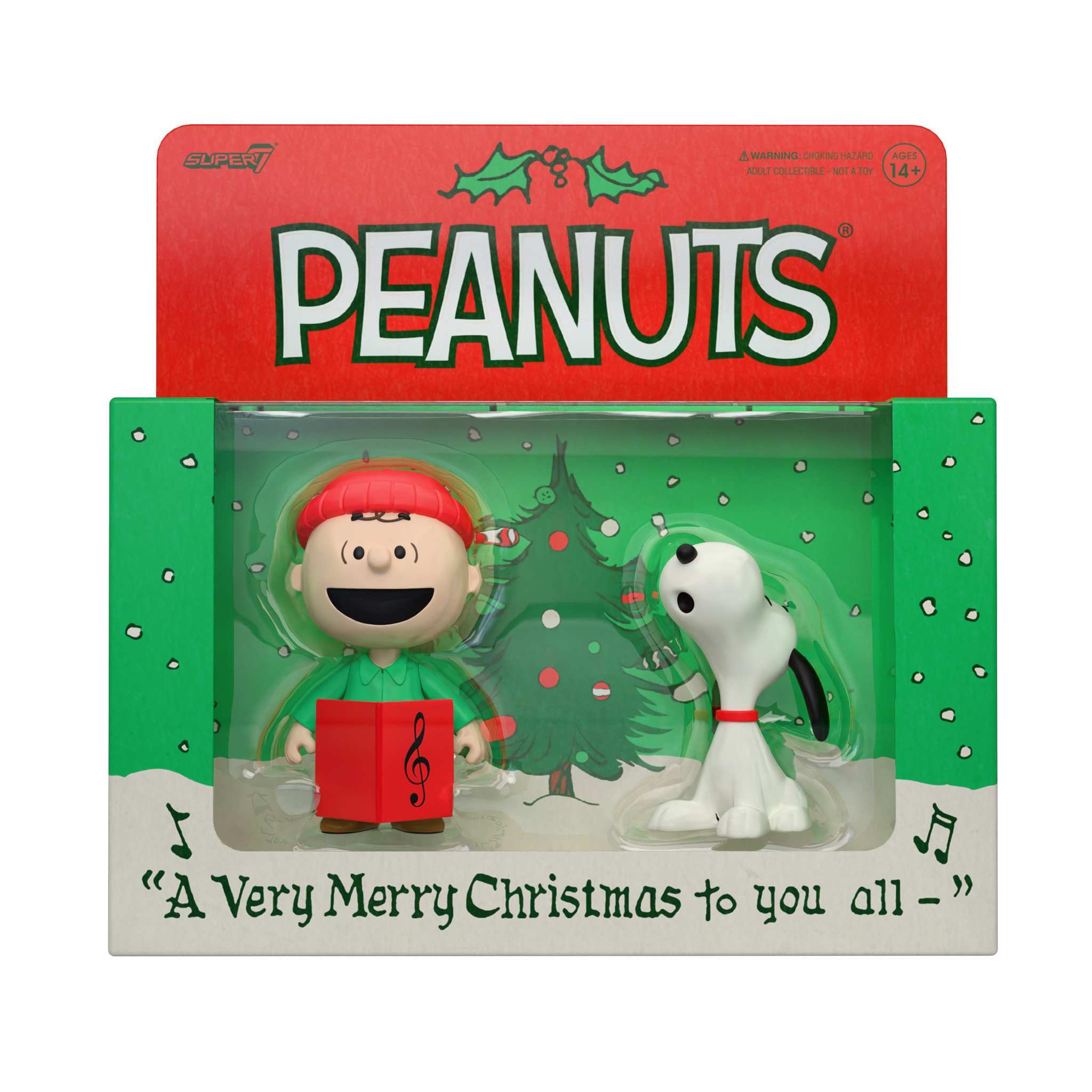 Peanuts ReAction Figures - Charlie Brown and Snoopy (Caroling)