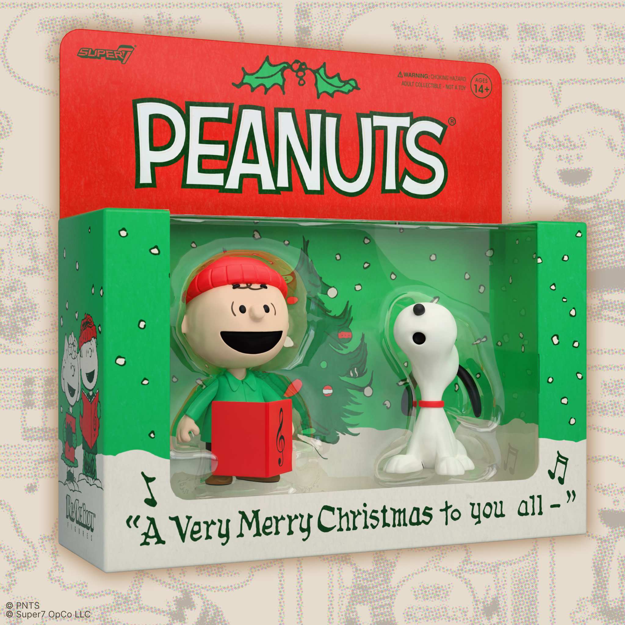 Peanuts ReAction Figures - Charlie Brown and Snoopy (Caroling)