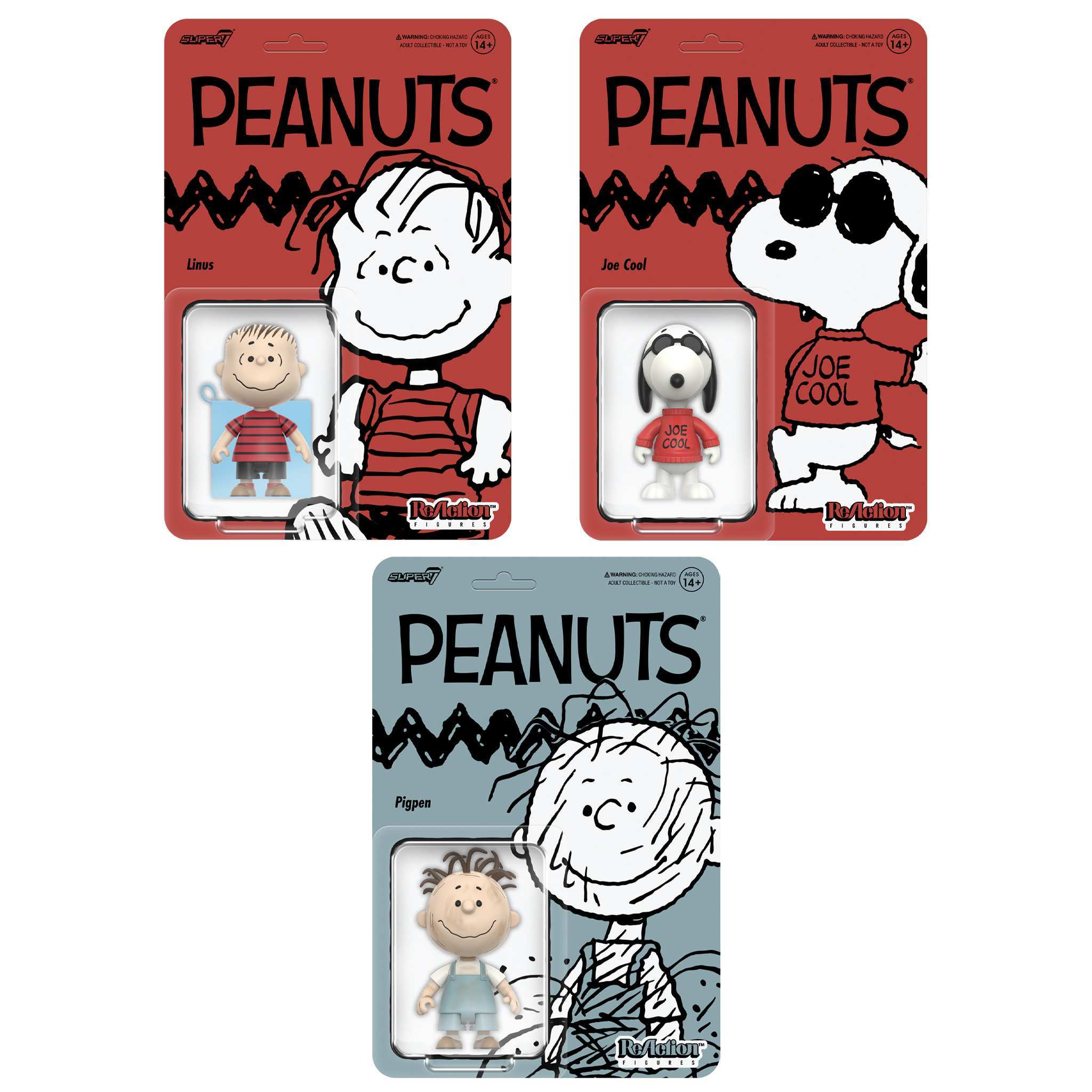 Peanuts ReAction Figures Wave 08 - Joe Cool, Linus & Pigpen